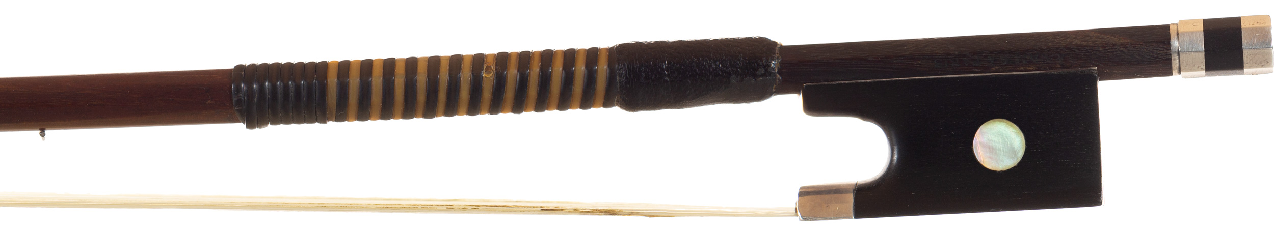 A silver-mounted viola bow, by Joseph Alfred Lamy père — frog