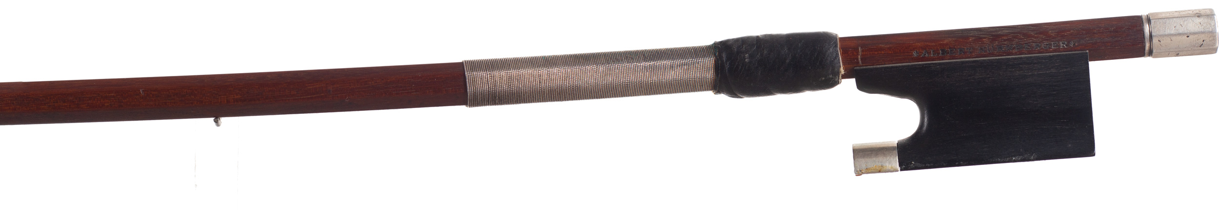 A silver-mounted violin bow, by Albert Nurnberger — frog