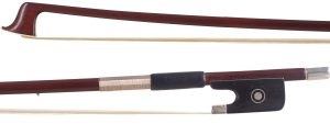 A silver-mounted viola bow, by Albert Nurnberger — head and frog