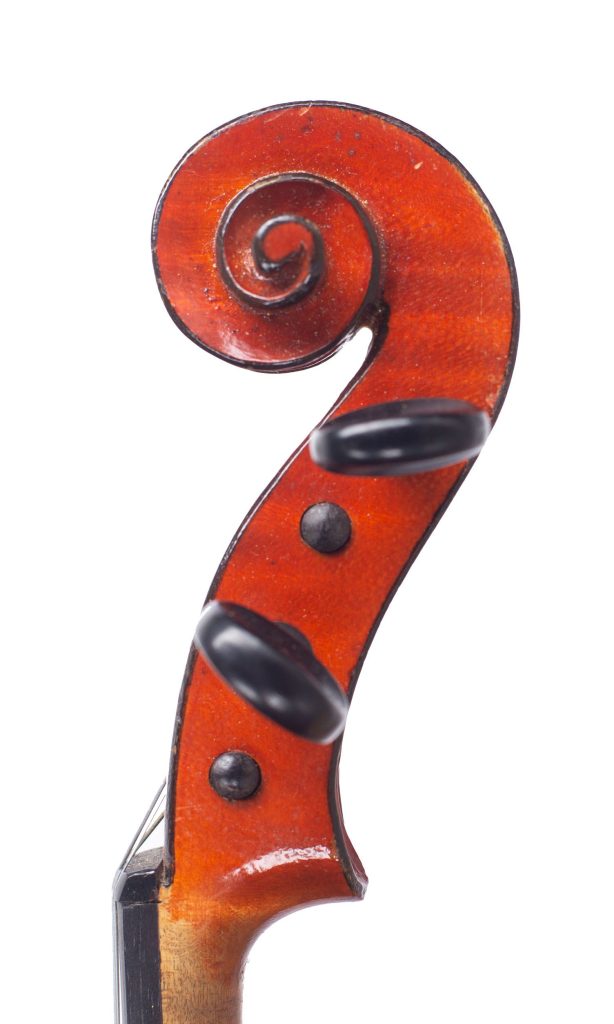 Violin, Workshop of Jerome Thibouville-Lamy, Mirecourt — scroll