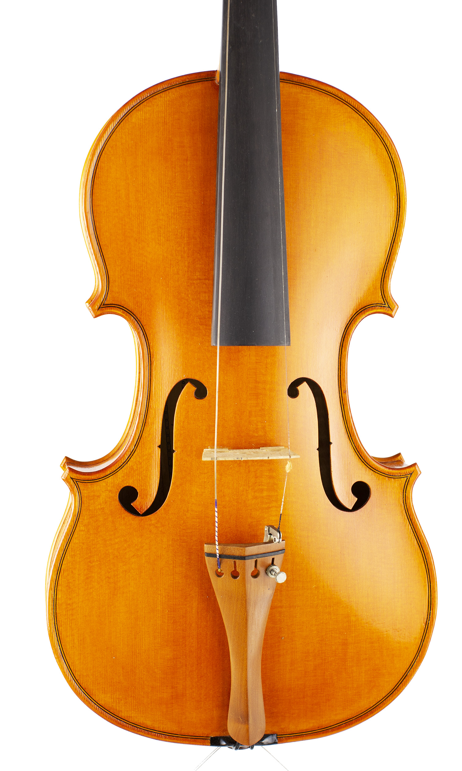 A violin by Harry Dobbs, Peopleton, 1976 — angled view, 10°