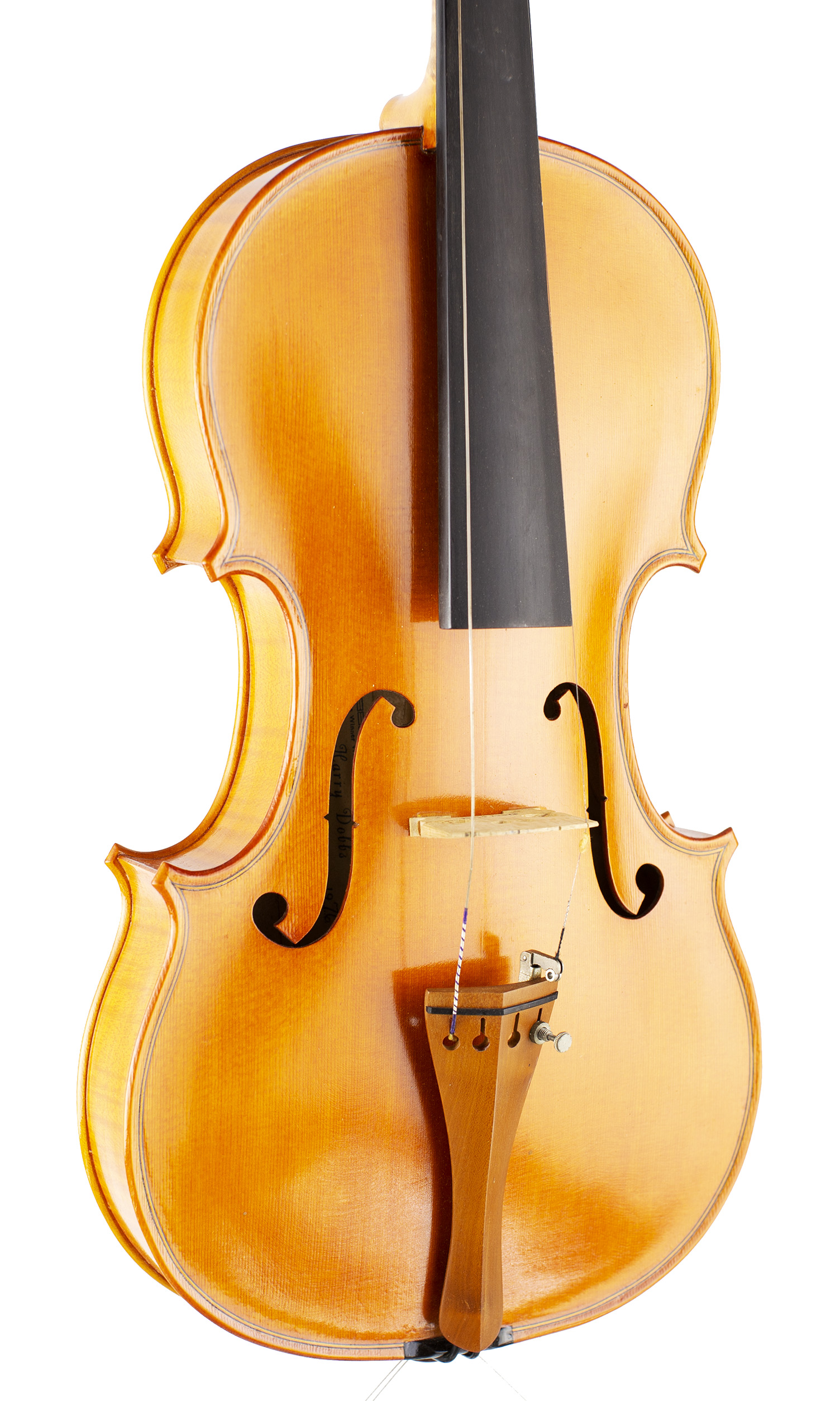 A violin by Harry Dobbs, Peopleton, 1976 — angled view, 30°