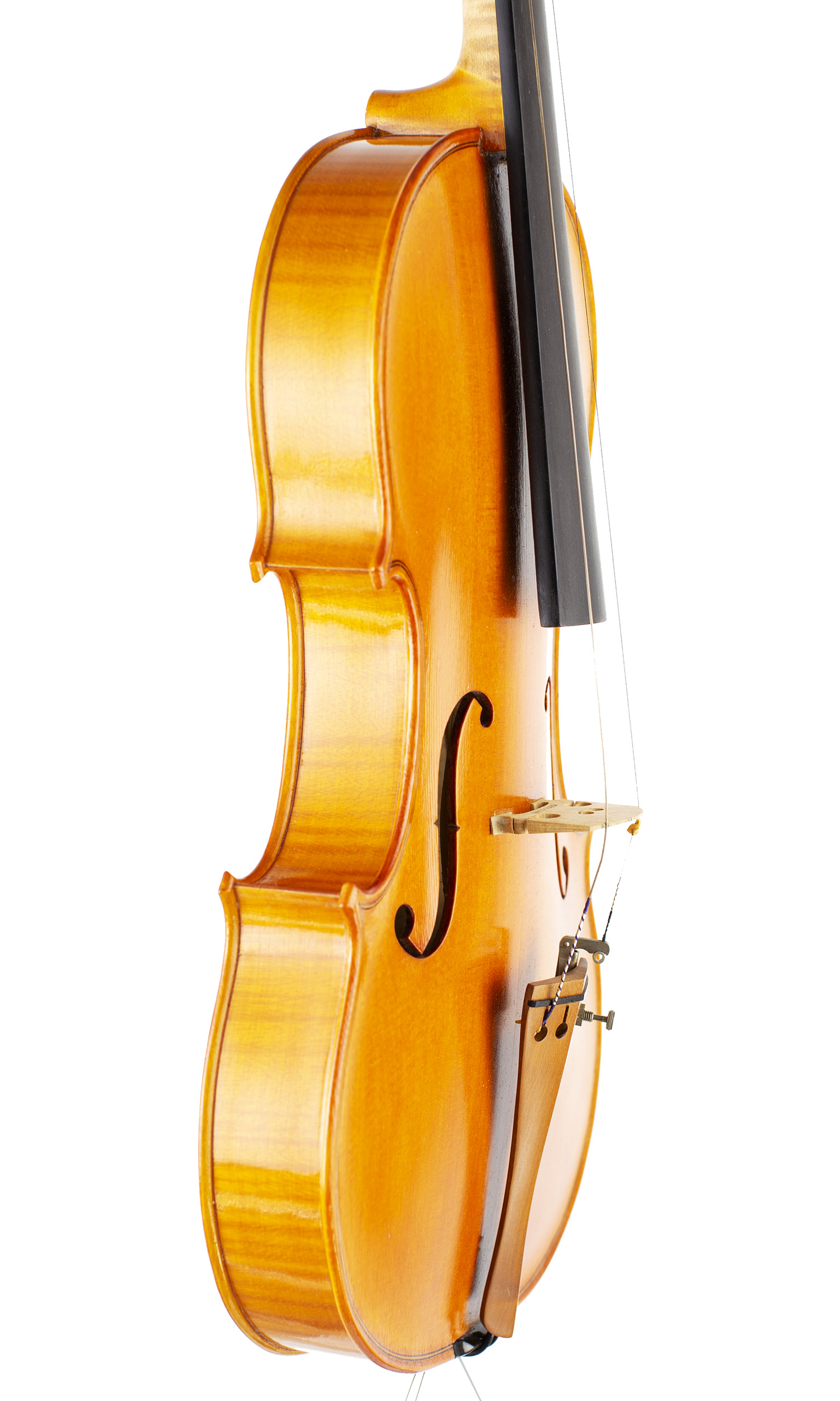 A violin by Harry Dobbs, Peopleton, 1976 — angled view, 70°