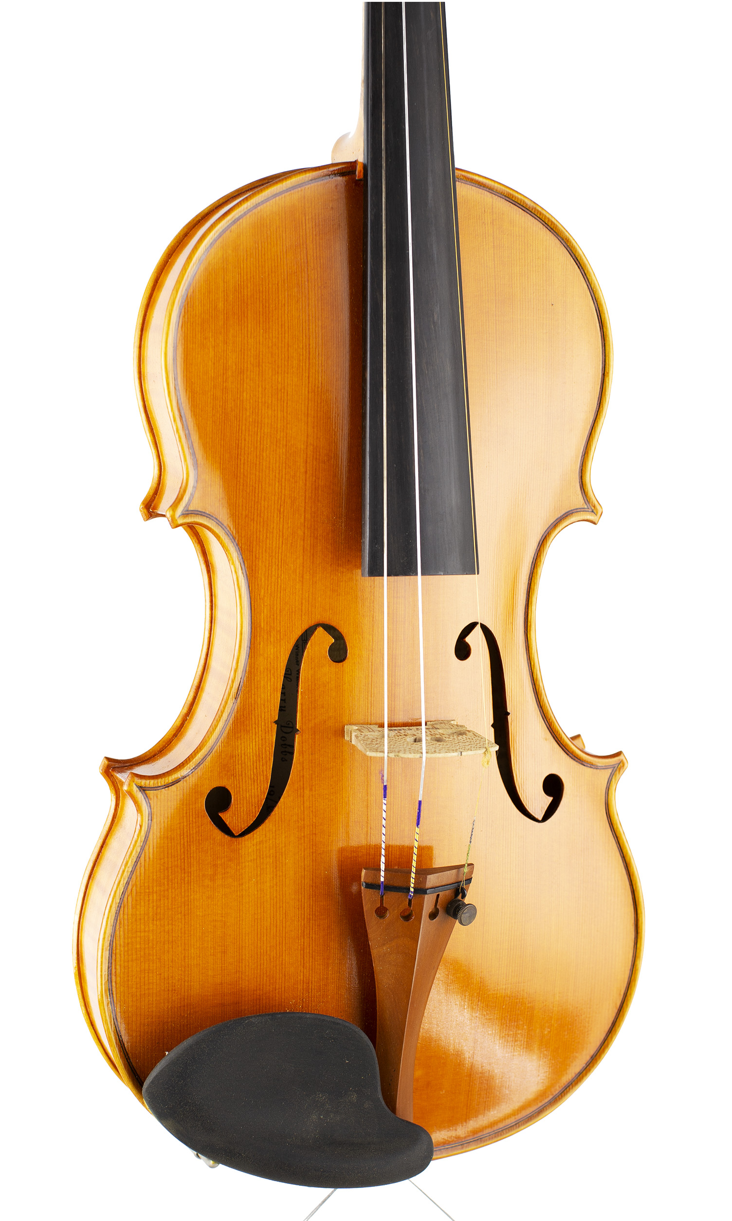 A violin by Harry Dobbs, Peopleton, 1976 — angled view, 20°
