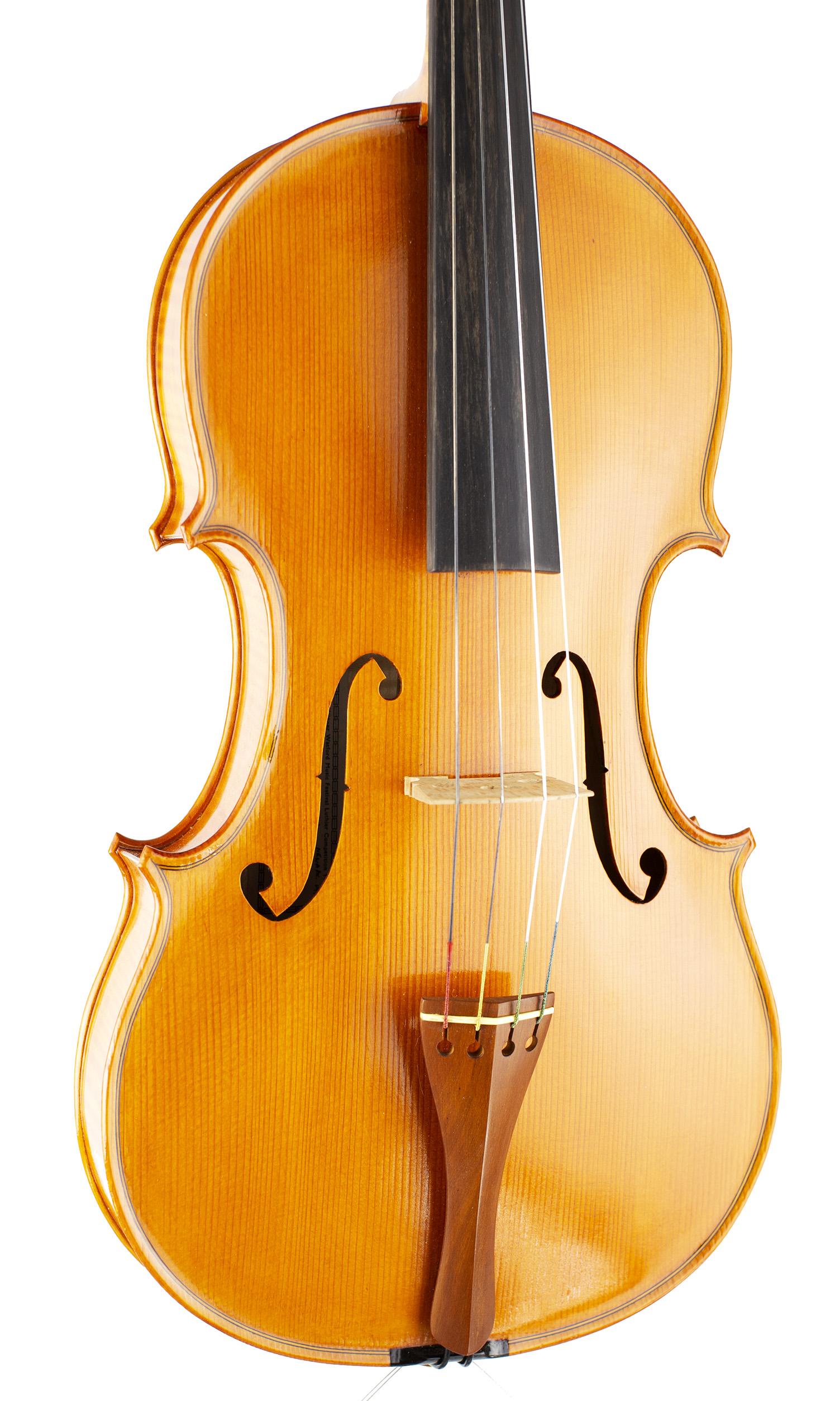 A viola by Harry Dobbs, Peopleton, 1976 — angled view, 20°