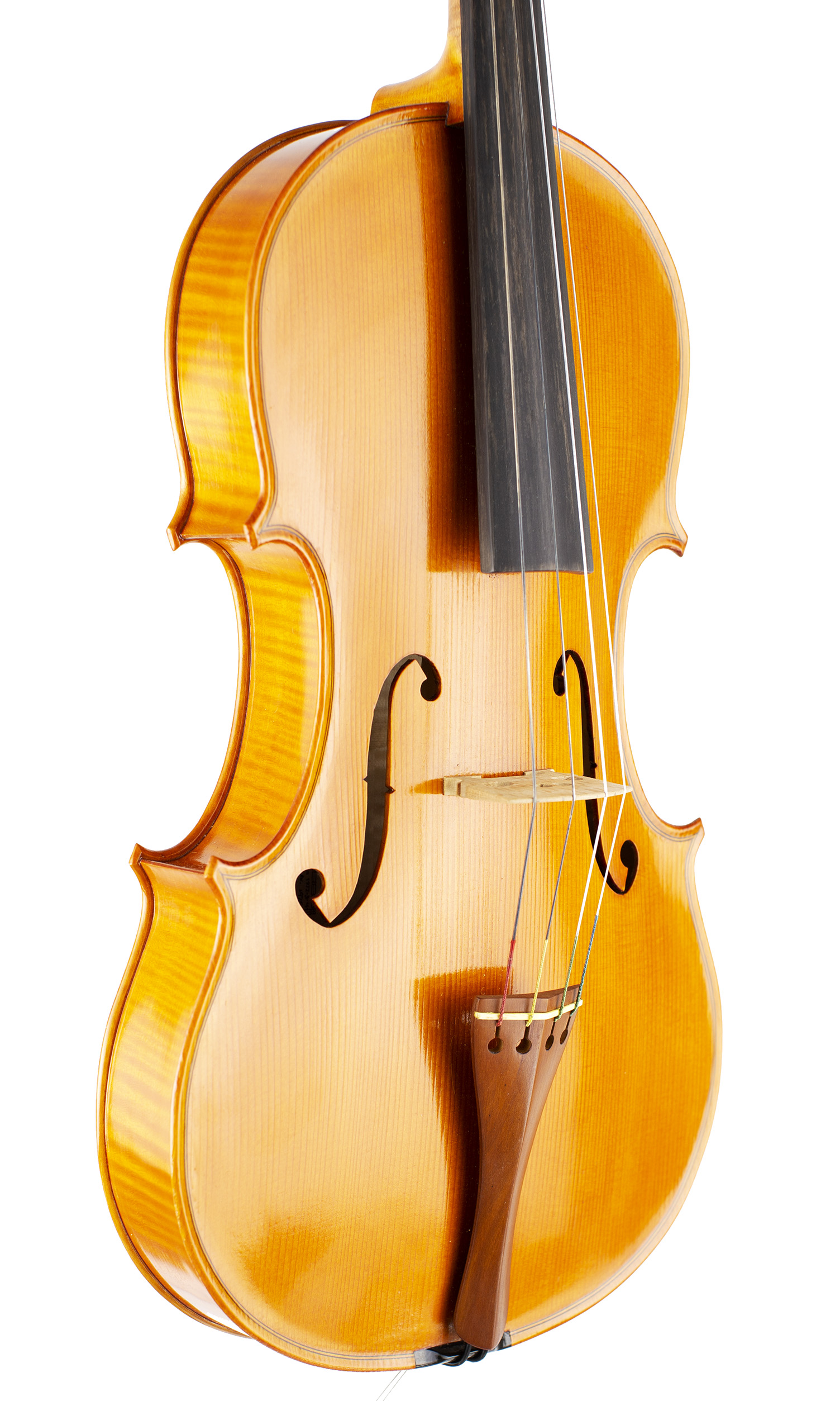 A viola by Harry Dobbs, Peopleton, 1976 — angled view, 40°
