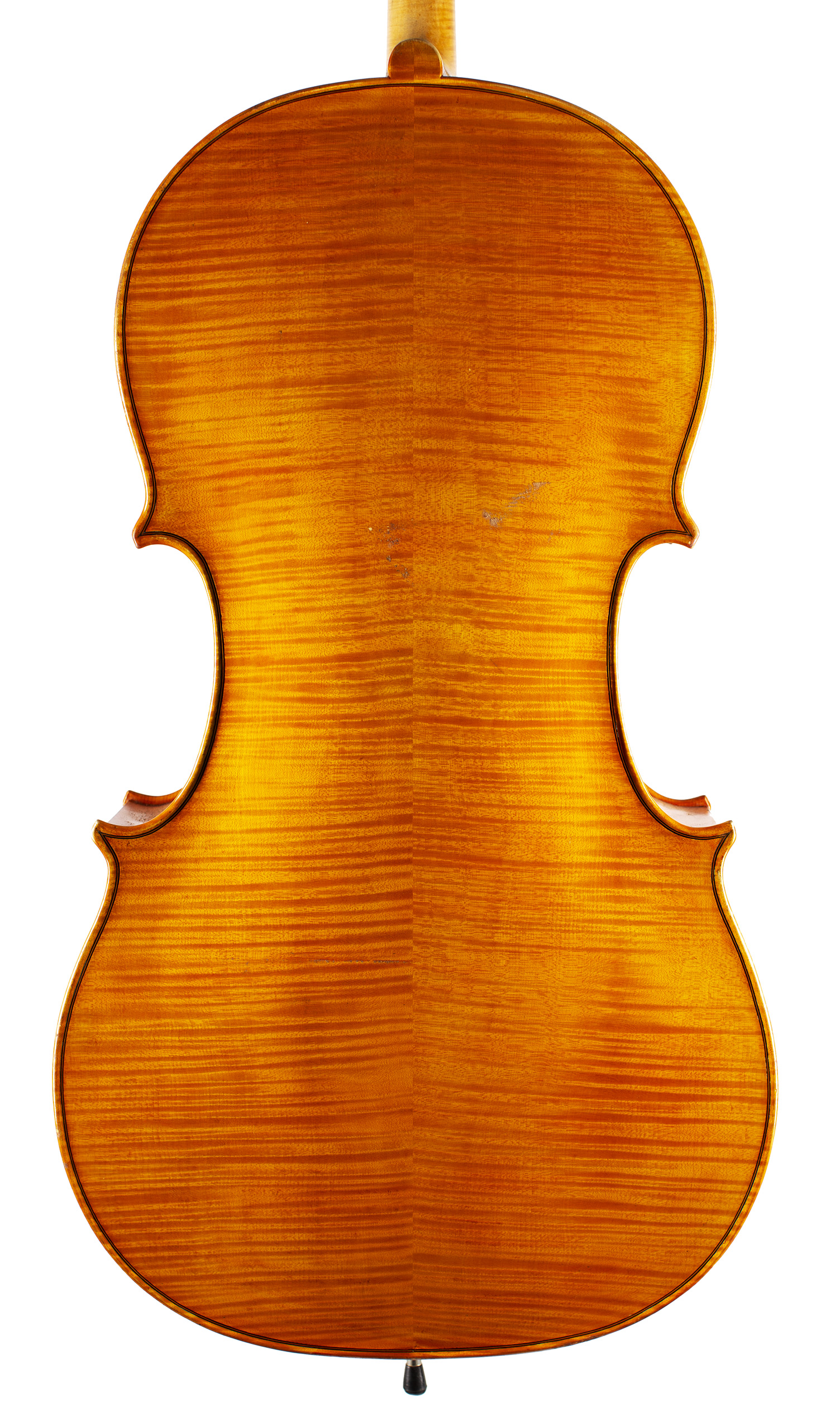 A cello by Harry Dobbs, Sutton Coldfield, 1969 — back