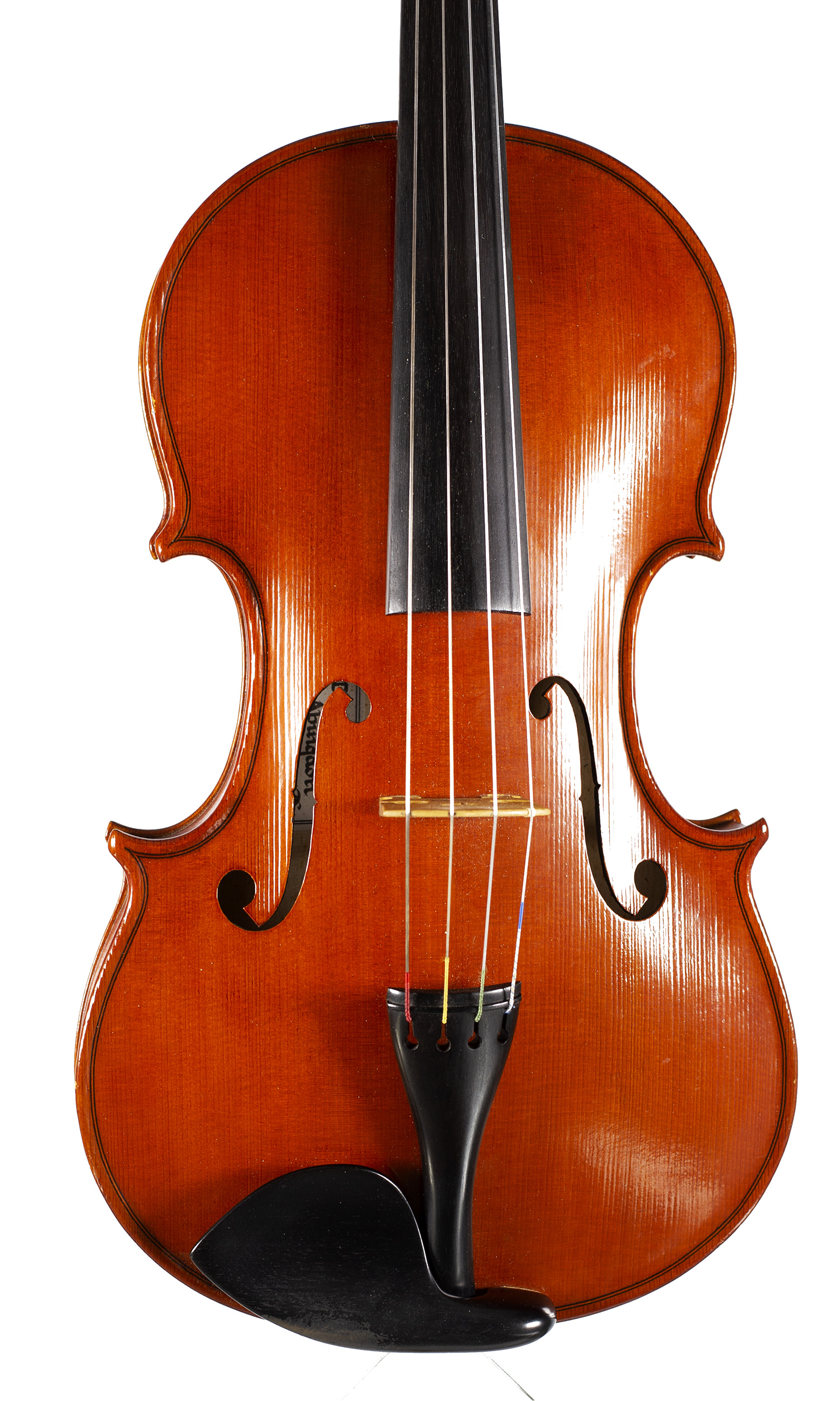 A viola by David Collins, Abingdon, 1984 — angled view, 10°
