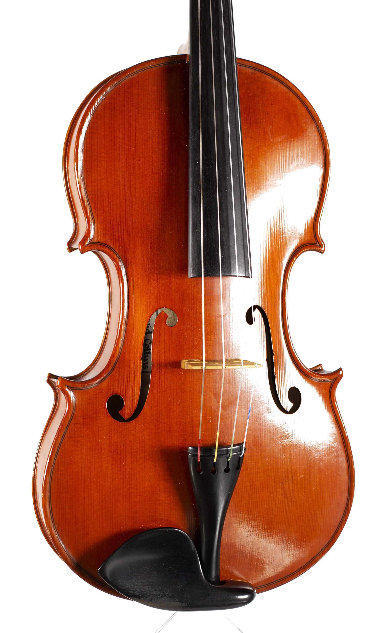 A viola by David Collins, Abingdon, 1984 — angled view, 20°