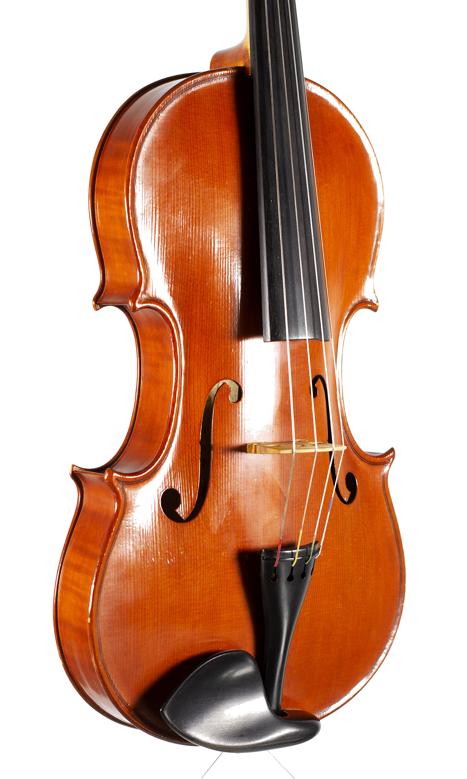 A viola by David Collins, Abingdon, 1984 — angled view, 40°
