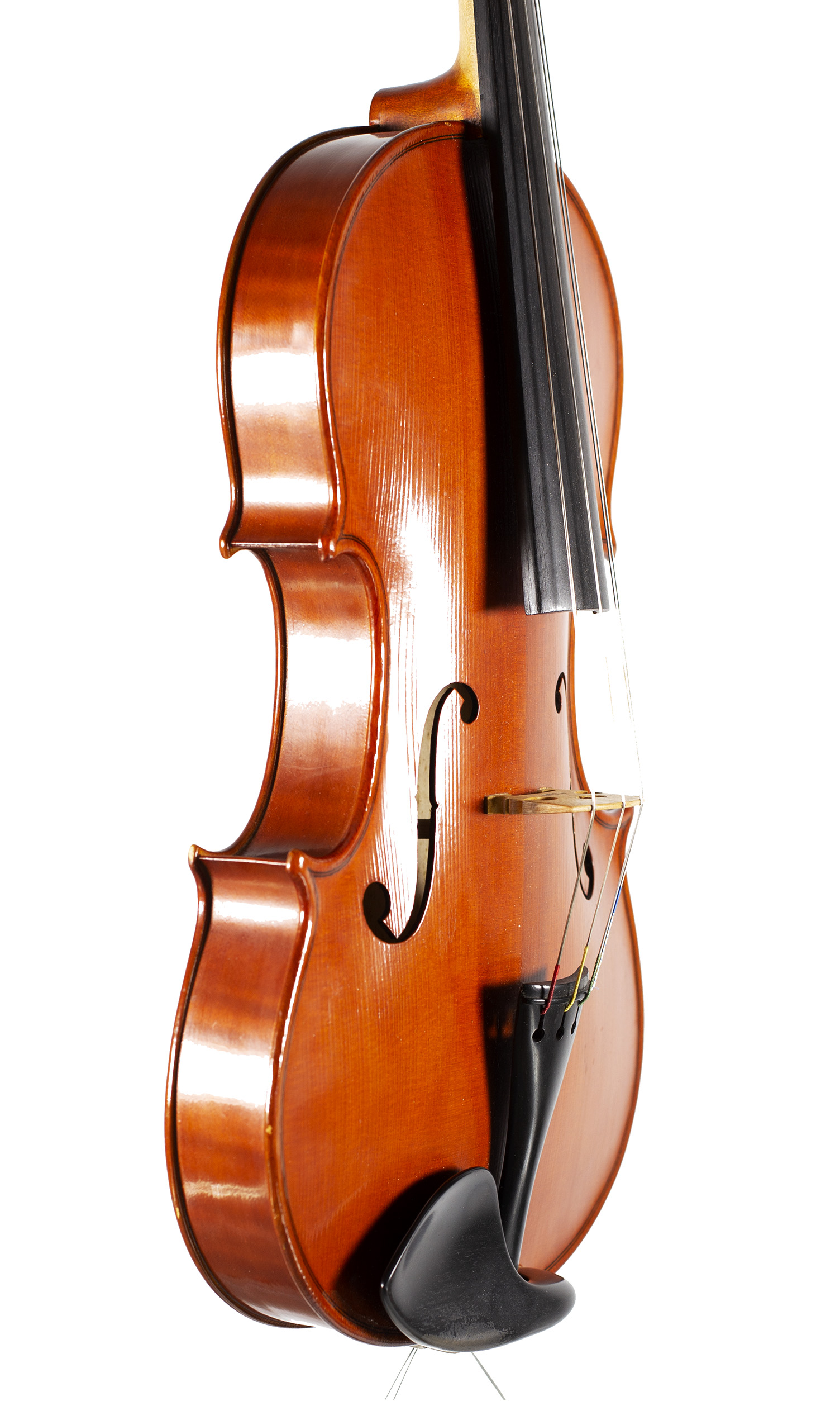 A viola by David Collins, Abingdon, 1984 — angled view, 60°