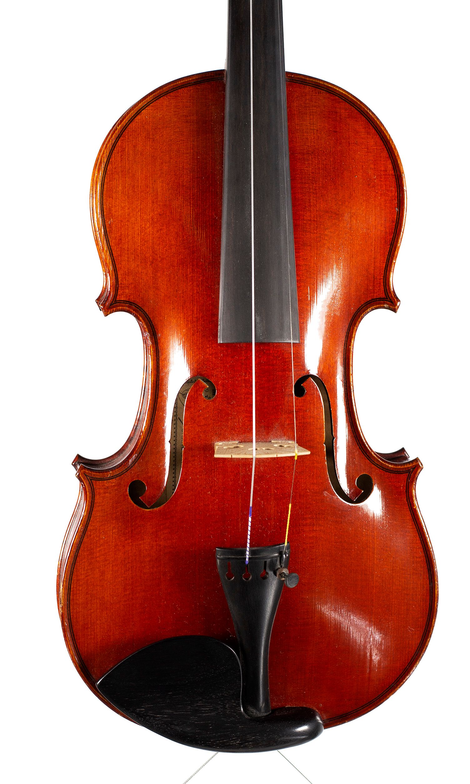 Violin by Marius Didier, Mattaincourt, 1929 — angled view, 10°