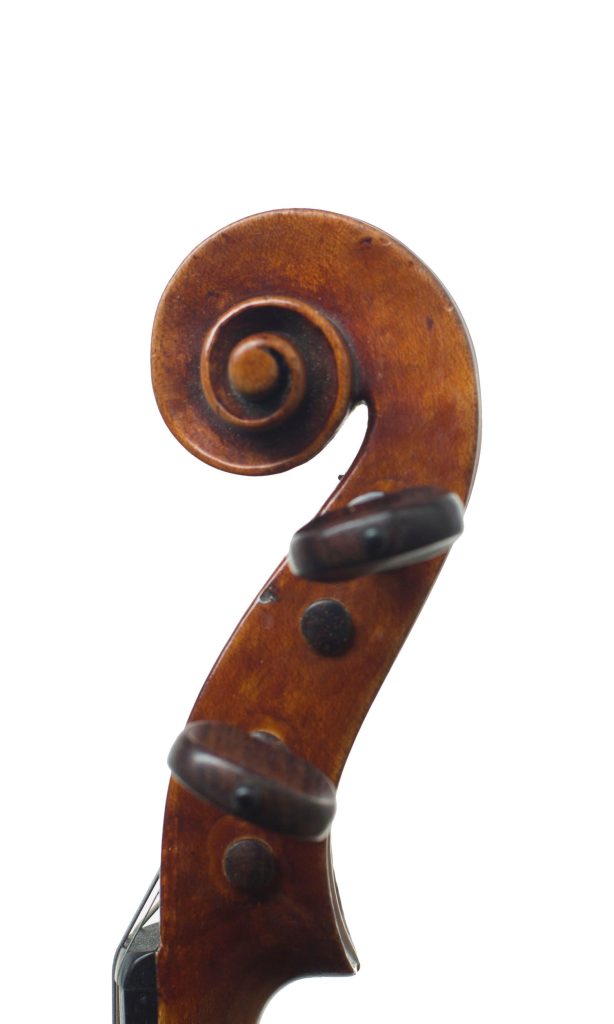 Violin by Francesco de Emiliani, Rome, circa 1725 — scroll