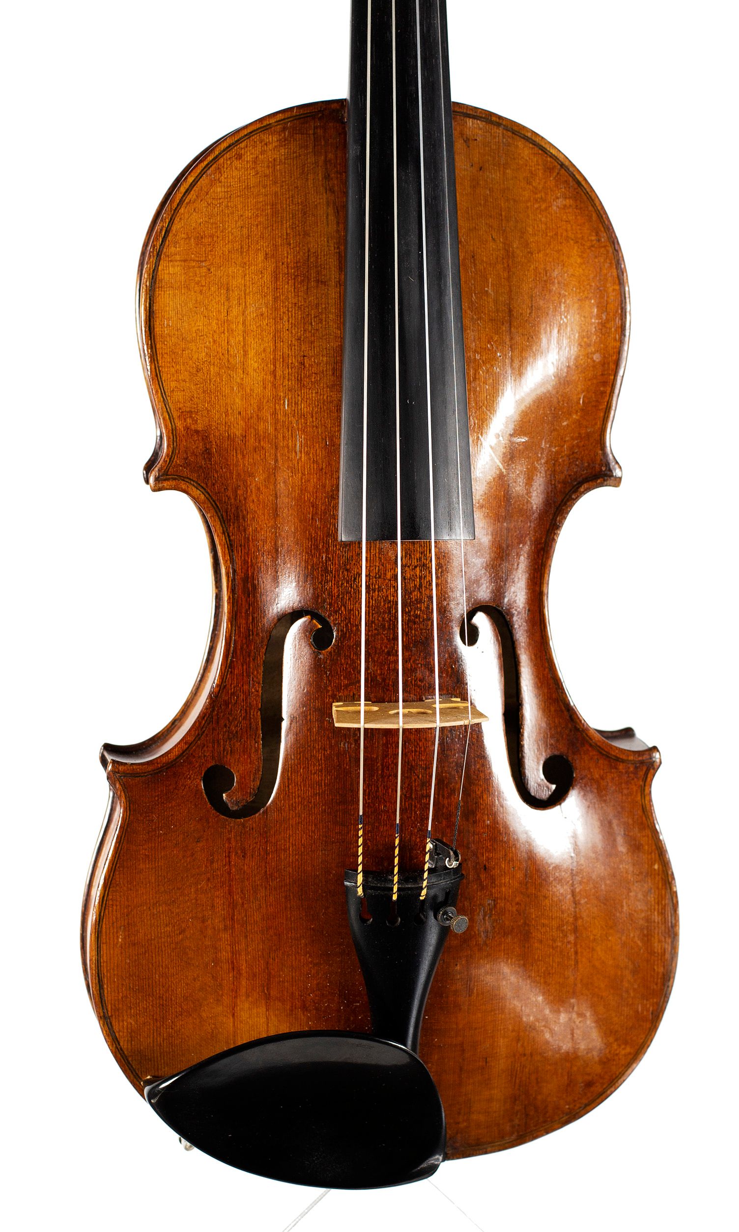 Violin by Francesco de Emiliani, Rome, circa 1725 — angled view, 10°