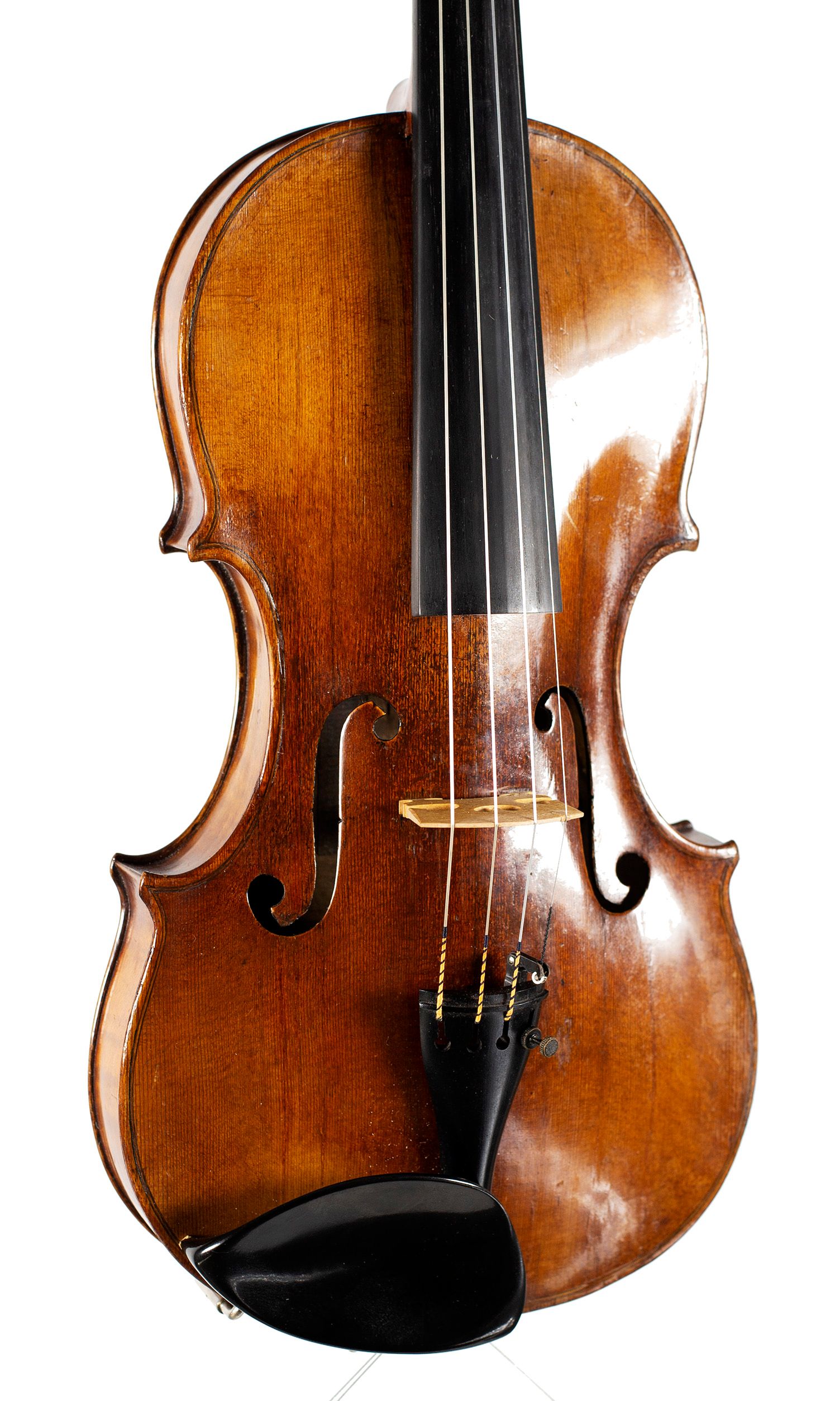 Violin by Francesco de Emiliani, Rome, circa 1725 — angled view, 20°