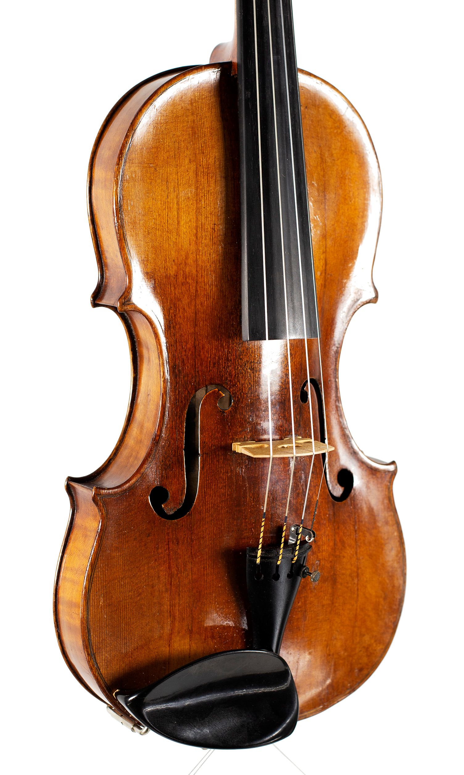 Violin by Francesco de Emiliani, Rome, circa 1725 — angled view, 30°