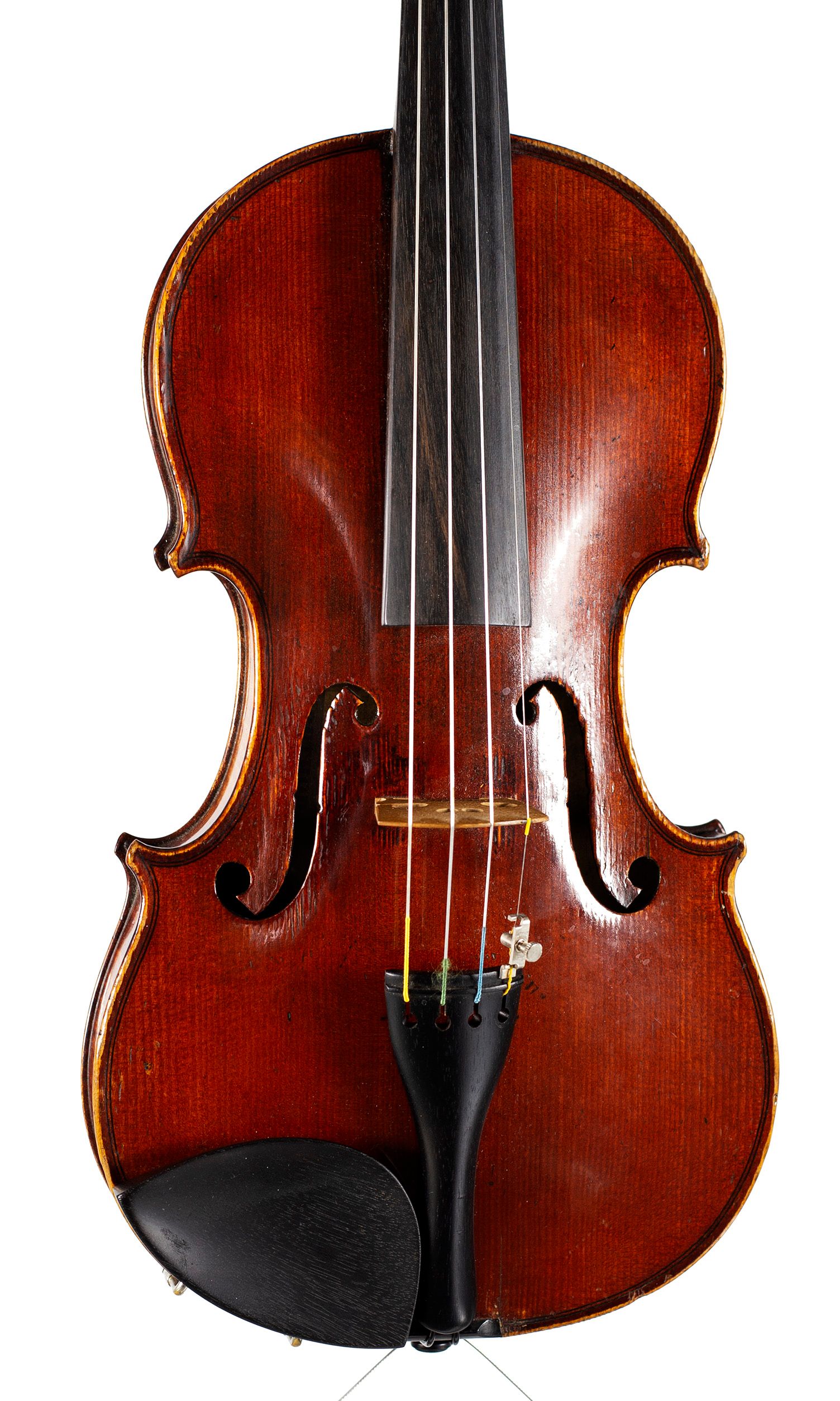 Violin, Workshop of Buthod, Mirecourt, circa 1885 — angled view, 10°