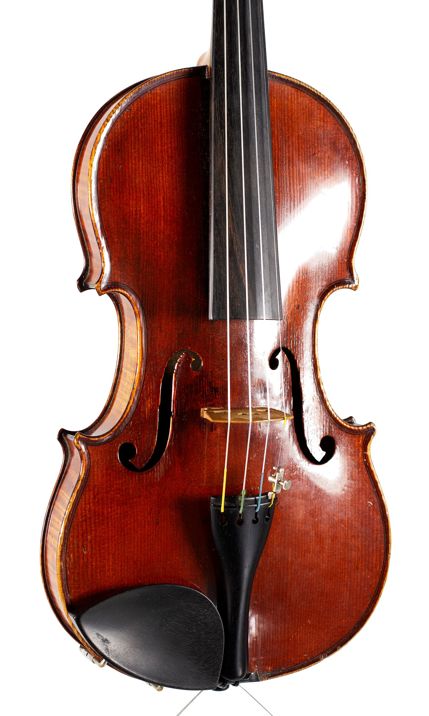 Violin, Workshop of Buthod, Mirecourt, circa 1885 — angled view, 20°