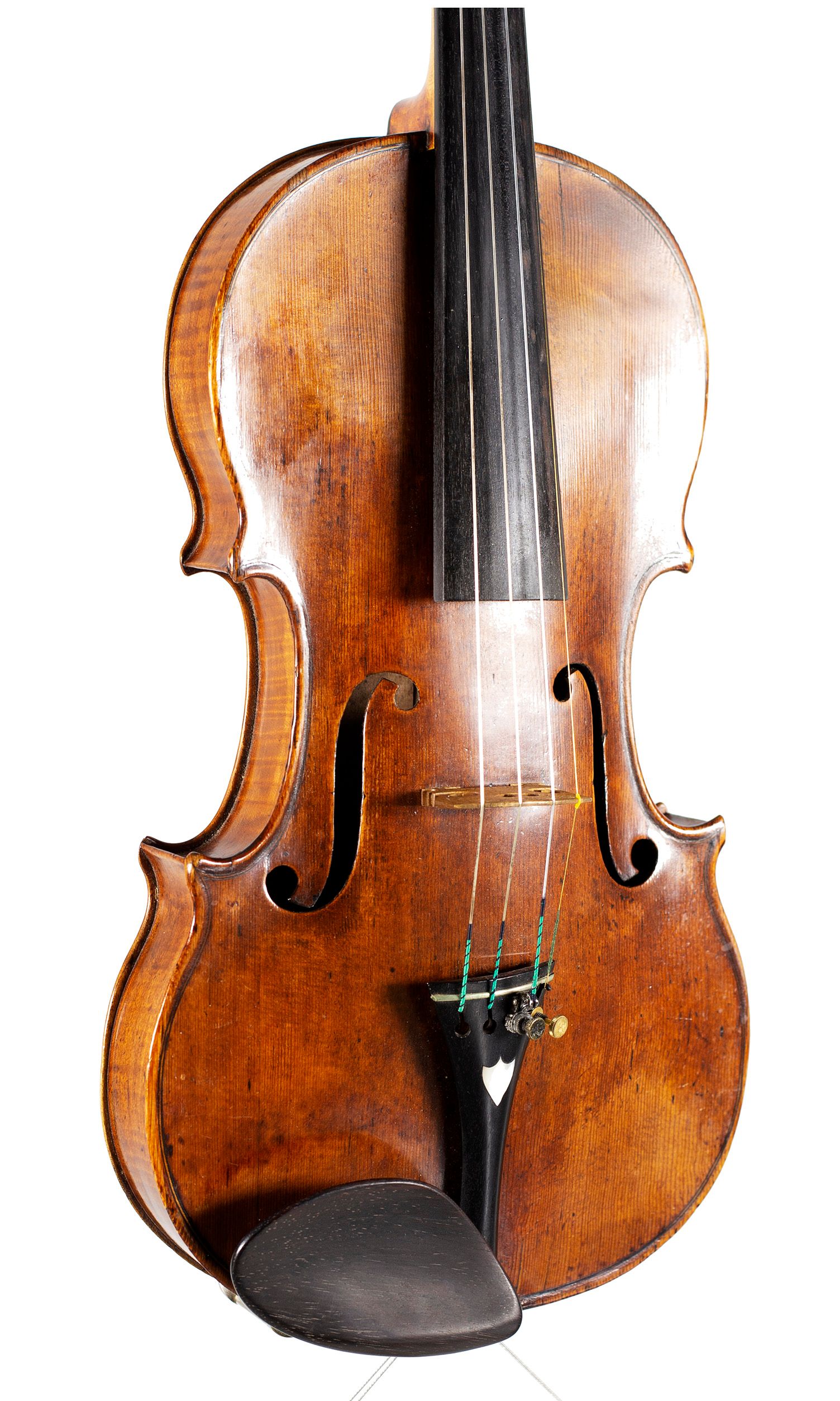 Violin, Workshop of Didier Nicolas Aine, Mirecourt, 19th Century — angled view, 30°