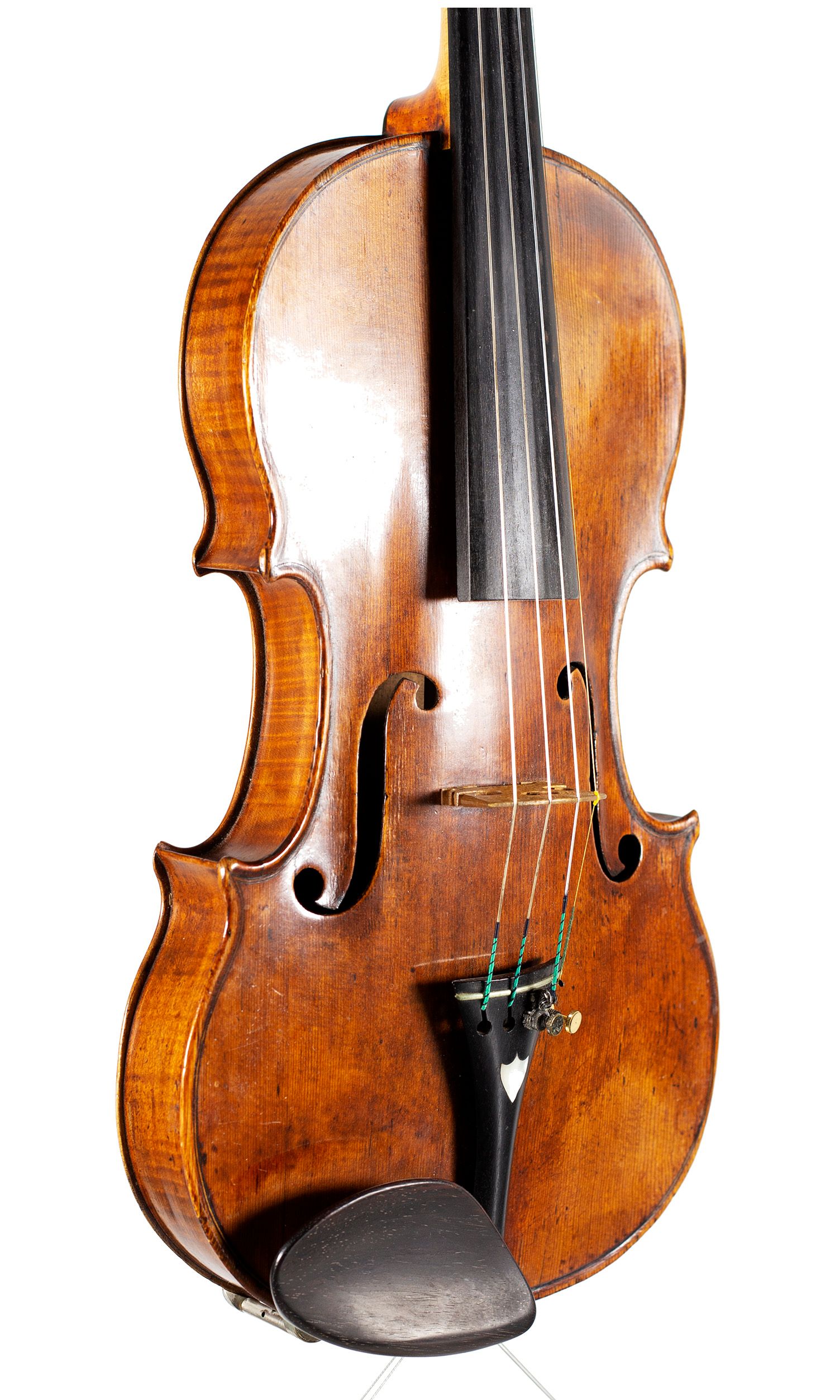 Violin, Workshop of Didier Nicolas Aine, Mirecourt, 19th Century — angled view, 40°