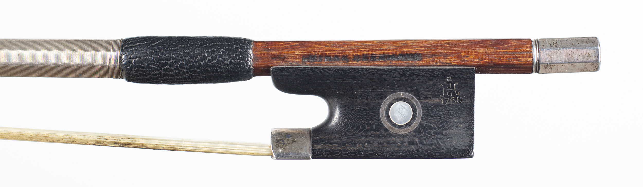 A silver-mounted violin bow by Lothar Hermann — frog