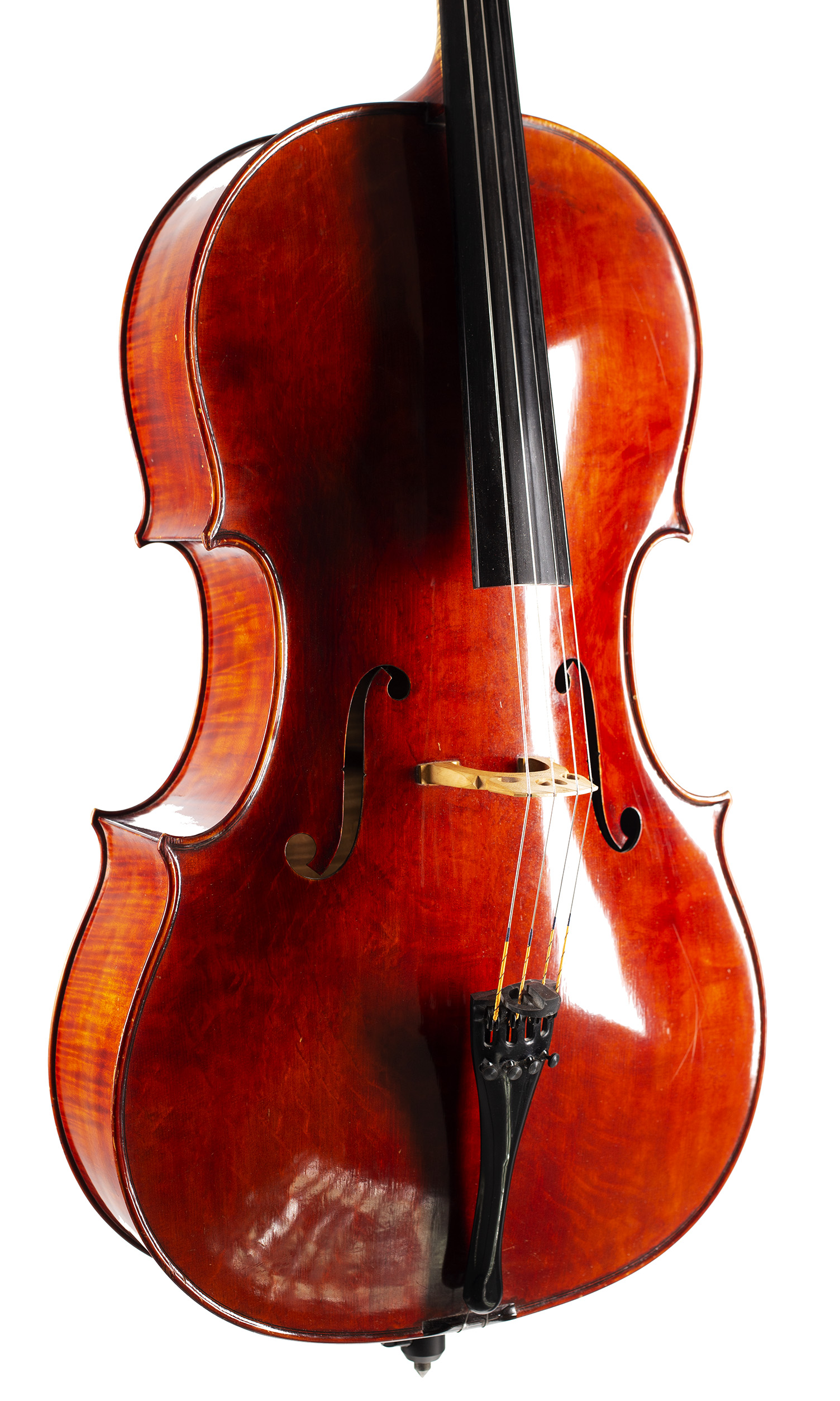 A cello by Urs Maechler, Verona, 1994 — angled view, 30°