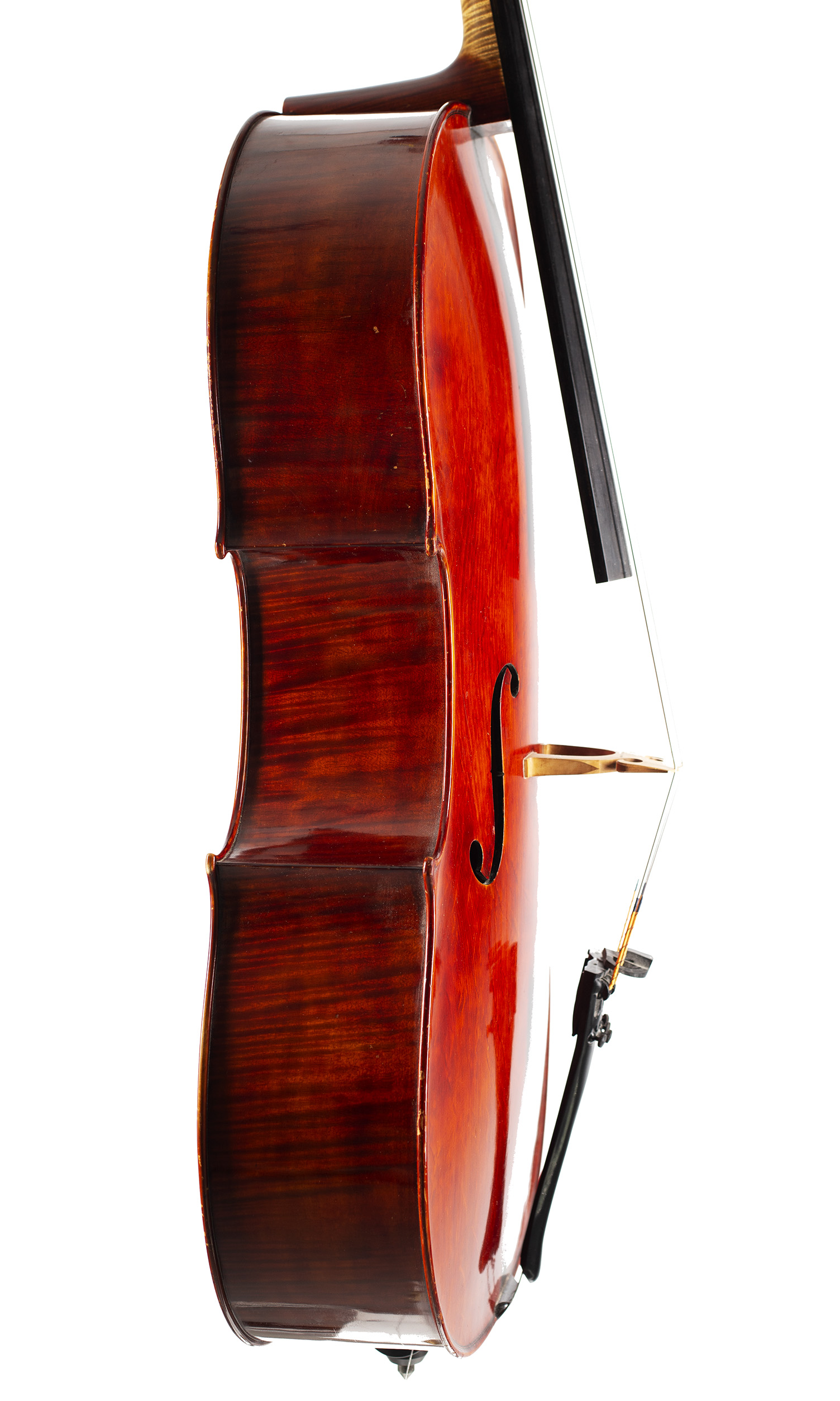 A cello by Urs Maechler, Verona, 1994 — angled view, 80°