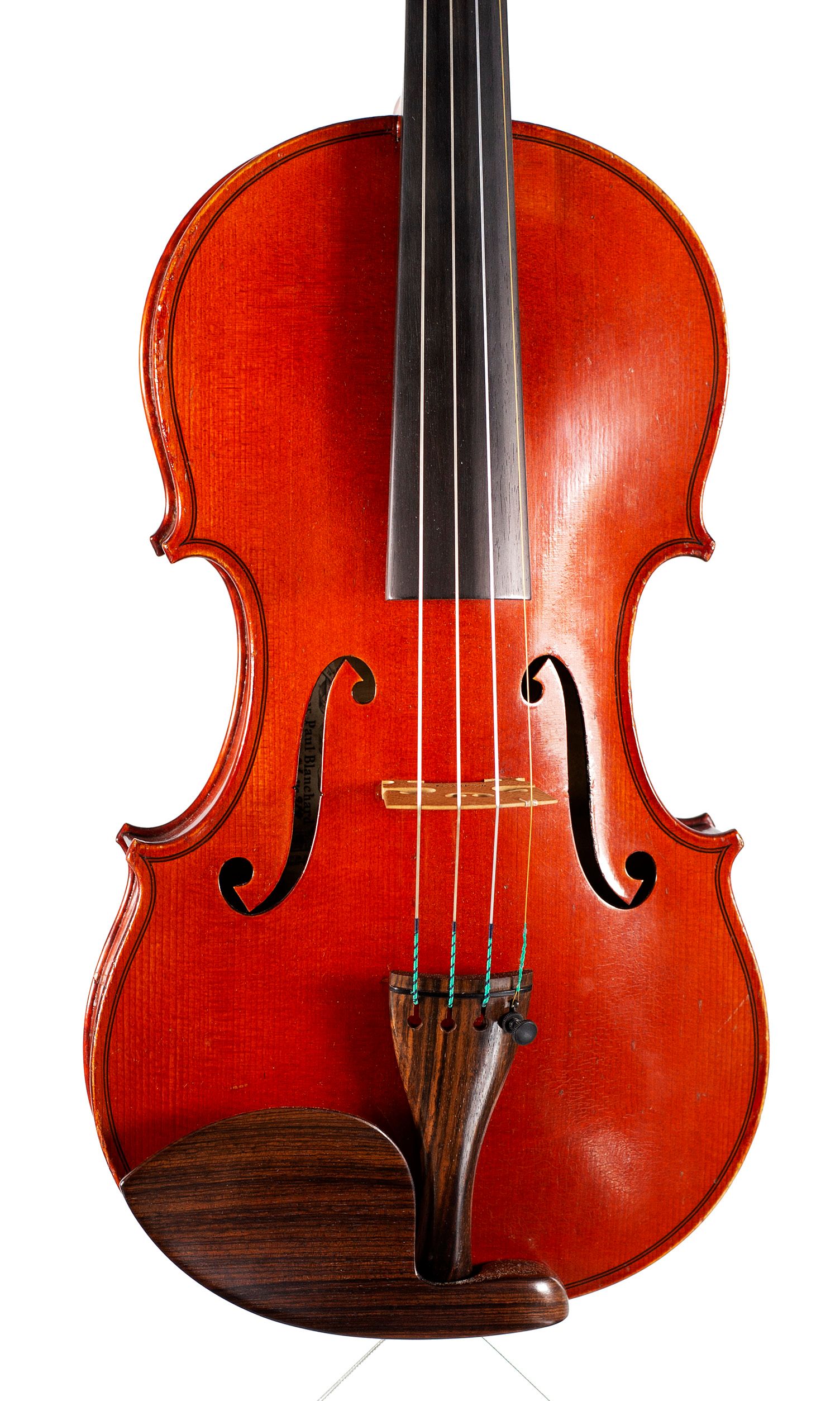 Violin by Paul Blanchard, Lyon, 1894 — angled view, 10°