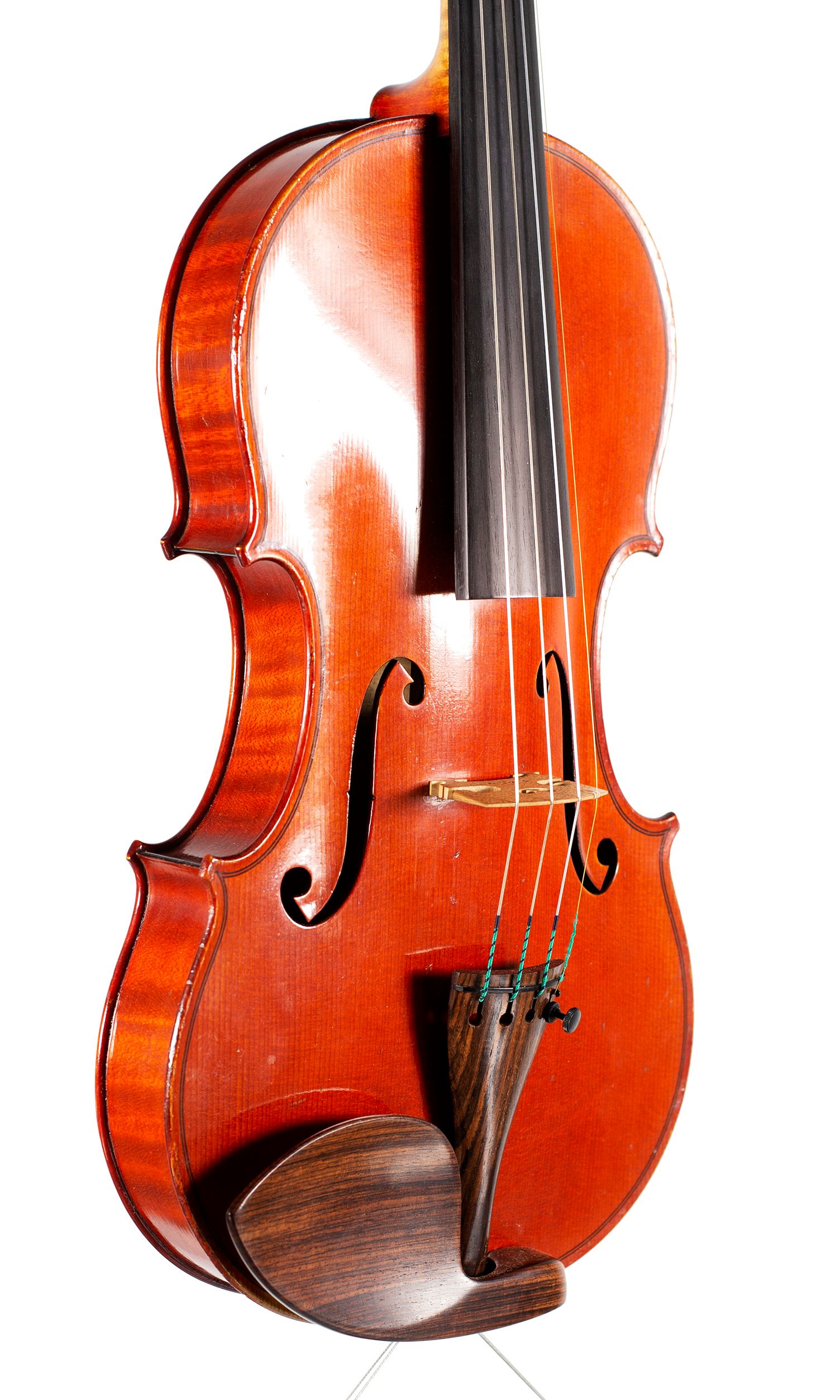 Violin by Paul Blanchard, Lyon, 1894 — angled view, 40°