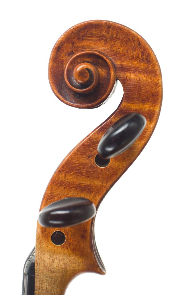 Violin by John Priestnall, Rochdale, 1894 — scroll