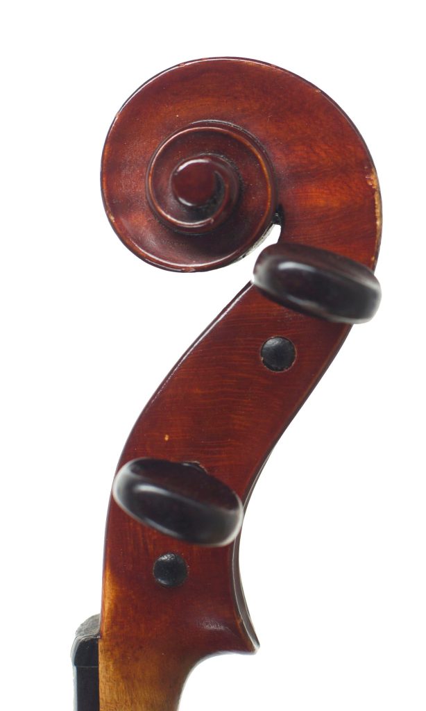 Violin, Workshop of Rushworth & Dreaper — scroll