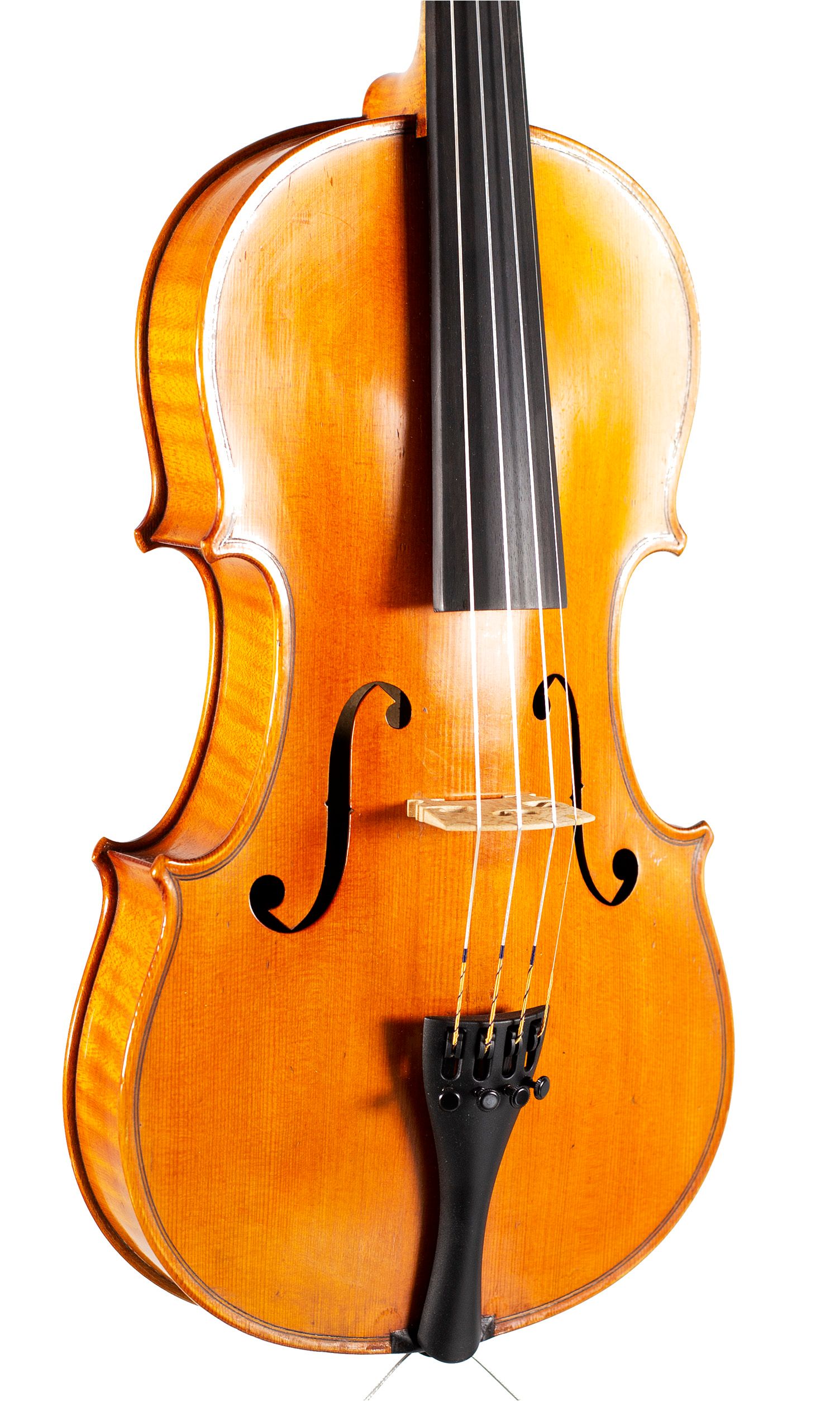 Violin, Workshop of Jerome Thibouville-Lamy, Mirecourt, circa 1920 — angled view, 30°