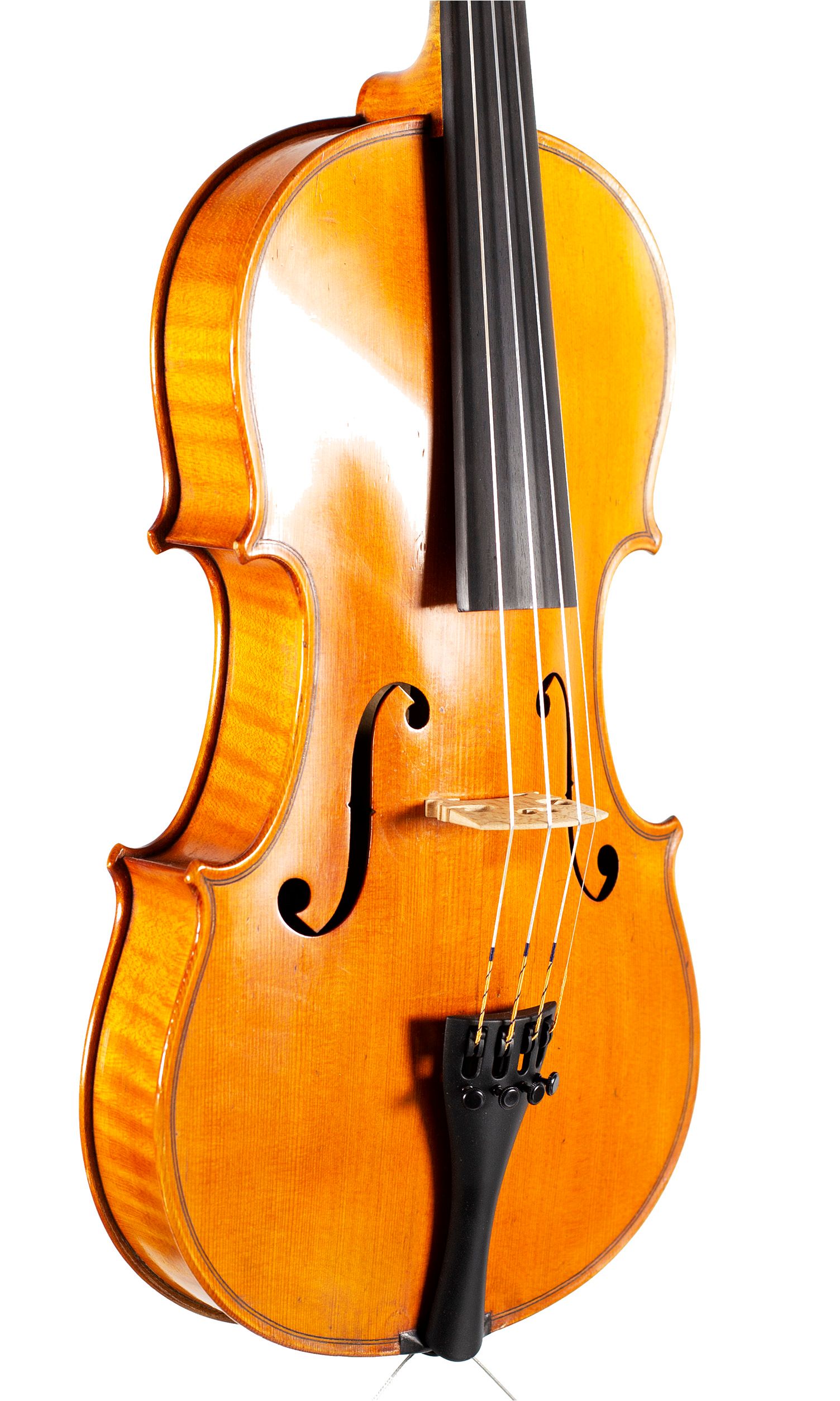 Violin, Workshop of Jerome Thibouville-Lamy, Mirecourt, circa 1920 — angled view, 40°