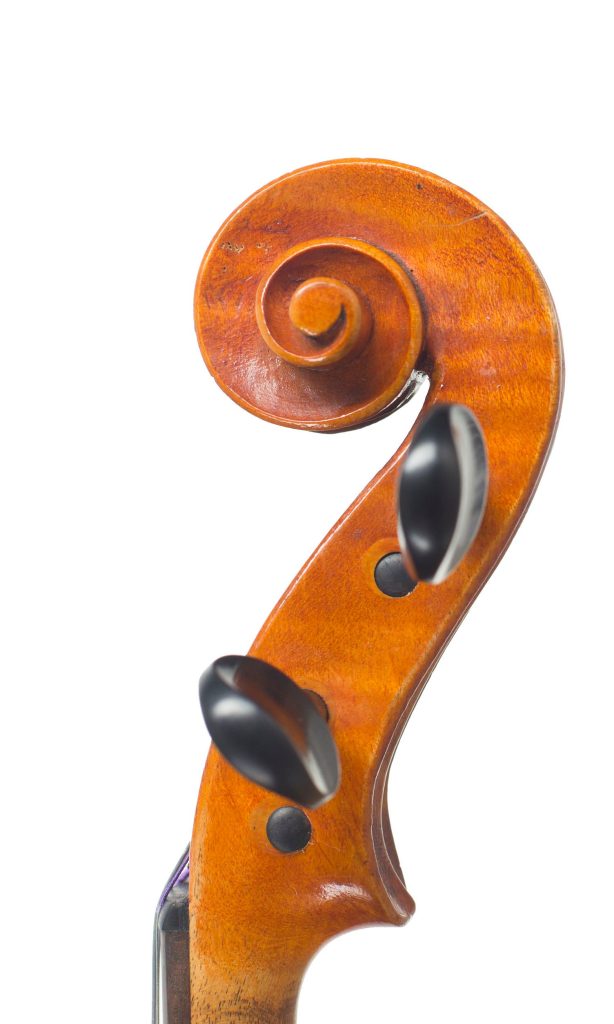 Violin, Workshop of Jerome Thibouville-Lamy, Mirecourt, circa 1920 — scroll