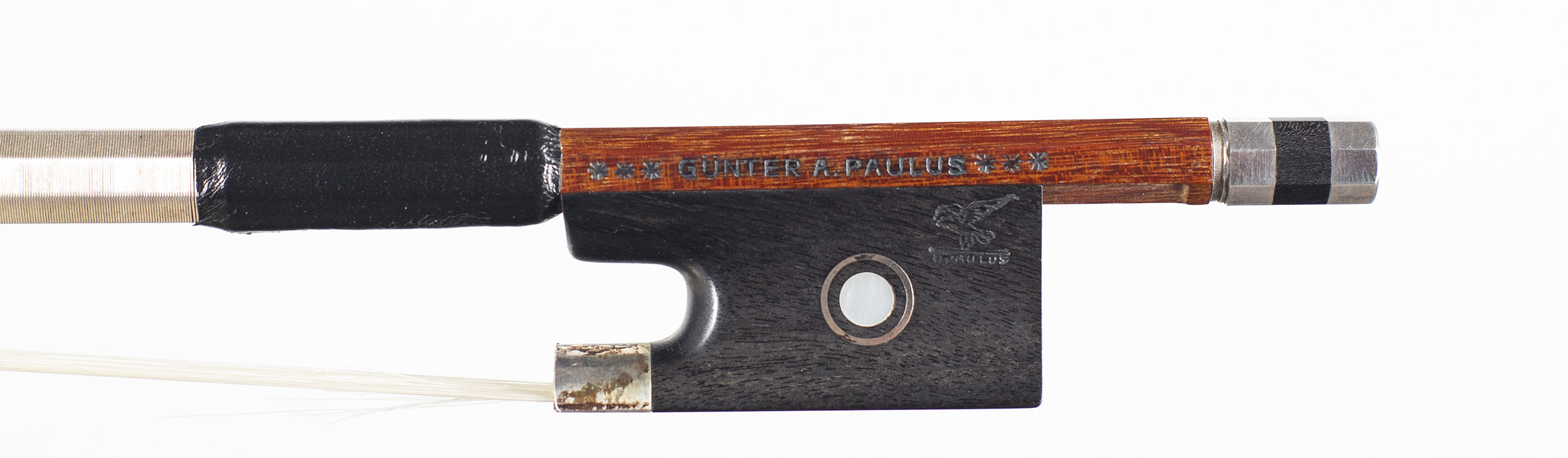A silver-mounted violin bow by Gunter A. Paulus — frog