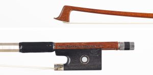 A silver-mounted violin bow by Gunter A. Paulus — head and frog