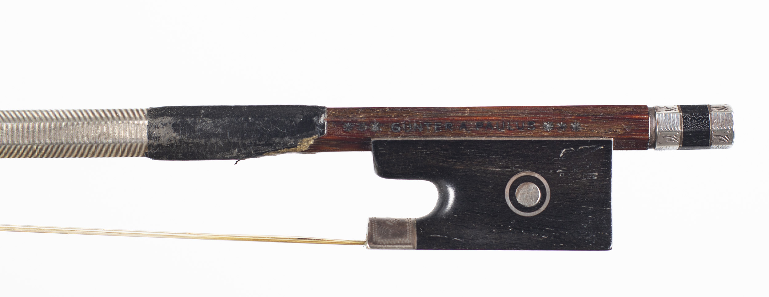 A silver-mounted violin bow by Gunter A. Paulus — frog