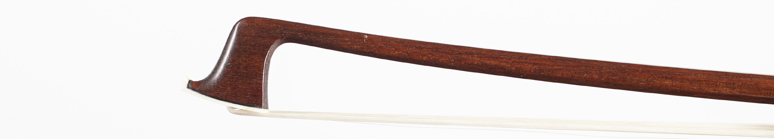 A silver-mounted violin bow by H. R. Pfretzschner — head