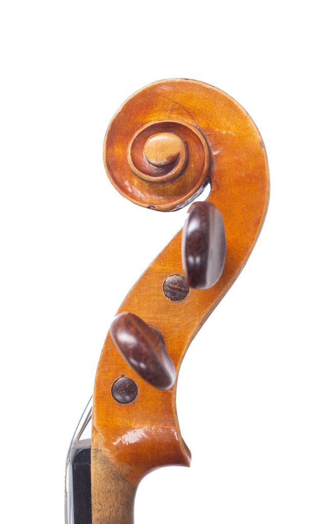 Violin, Workshop of Alfred Moritz, Germany, circa 1920 — scroll