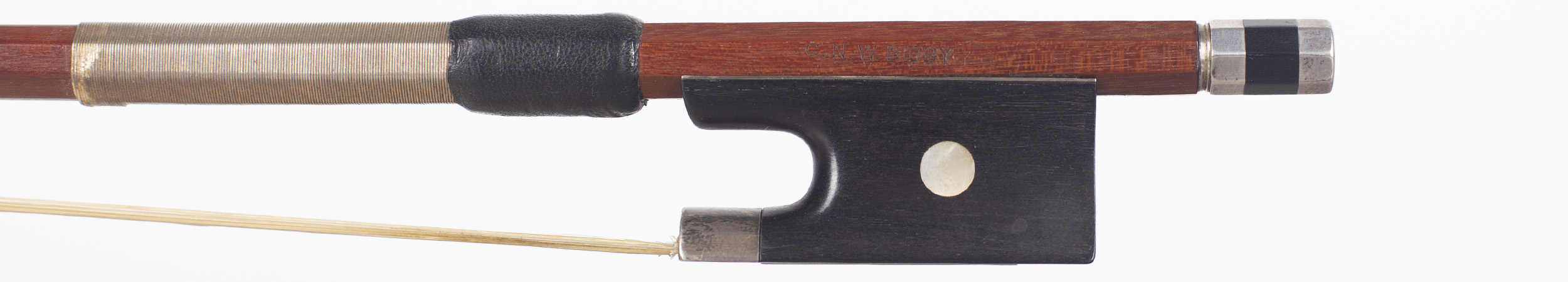 A silver-mounted violin bow by Clifford Bibby — frog