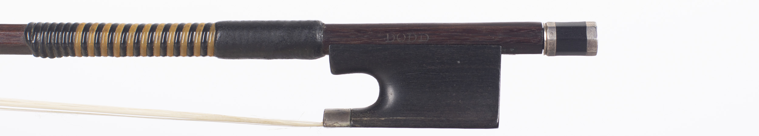 A silver-mounted violin bow by John Dodd, London — frog