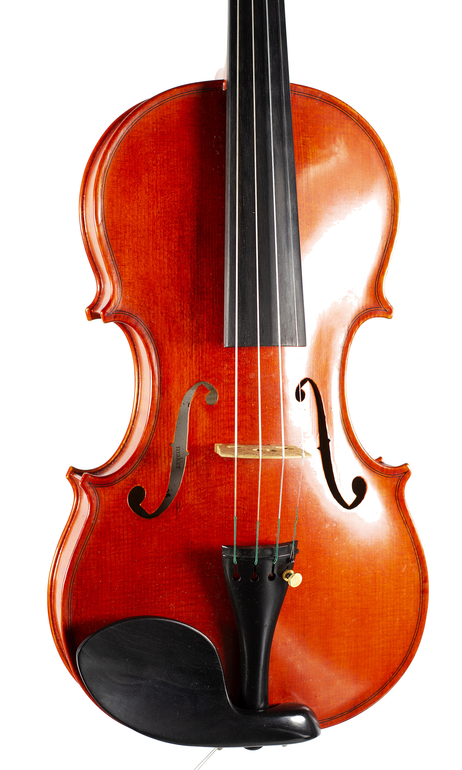 A violin by Clifford N. W. Bibby, Cambridge, 2008 — angled view, 20°