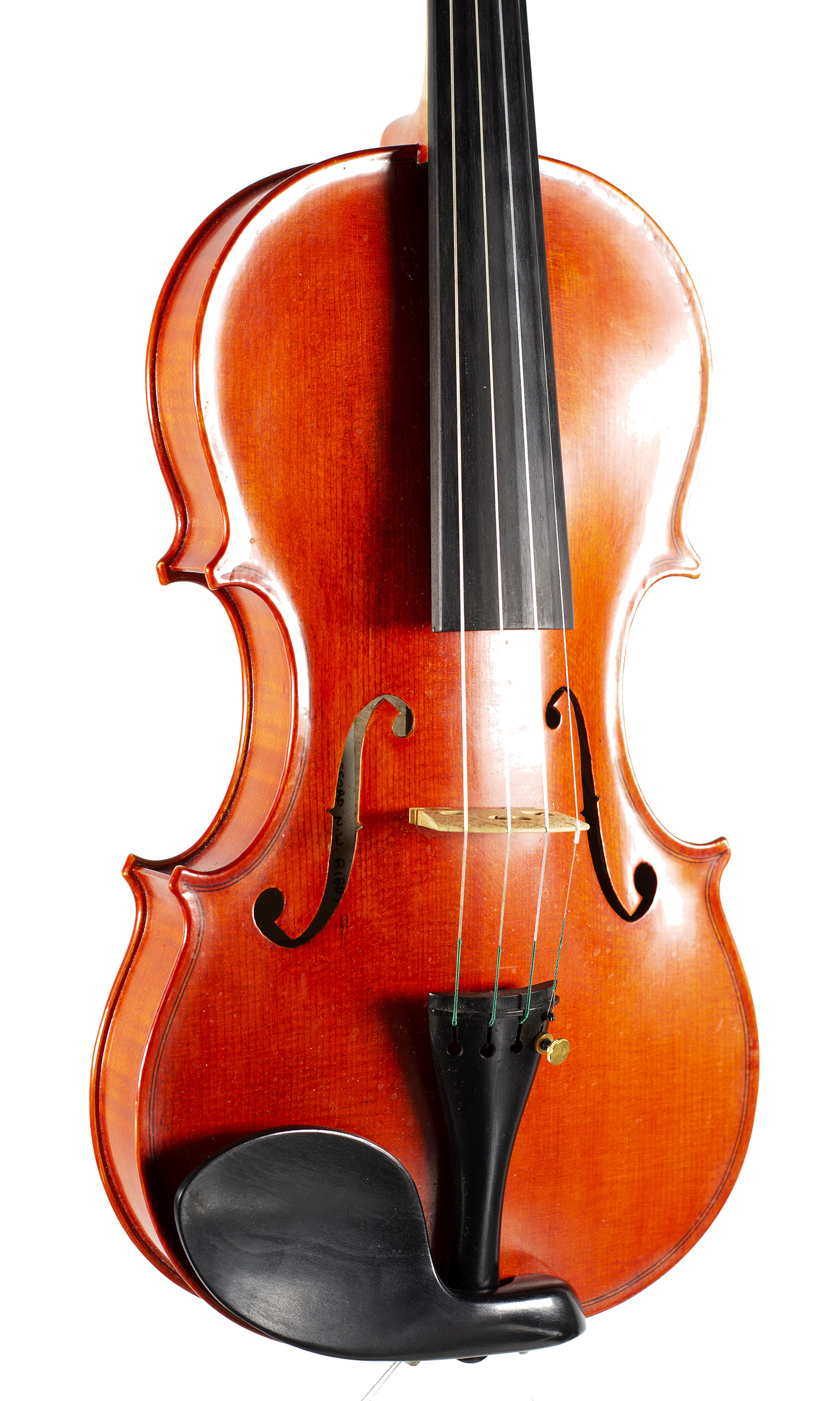 A violin by Clifford N. W. Bibby, Cambridge, 2008 — angled view, 30°