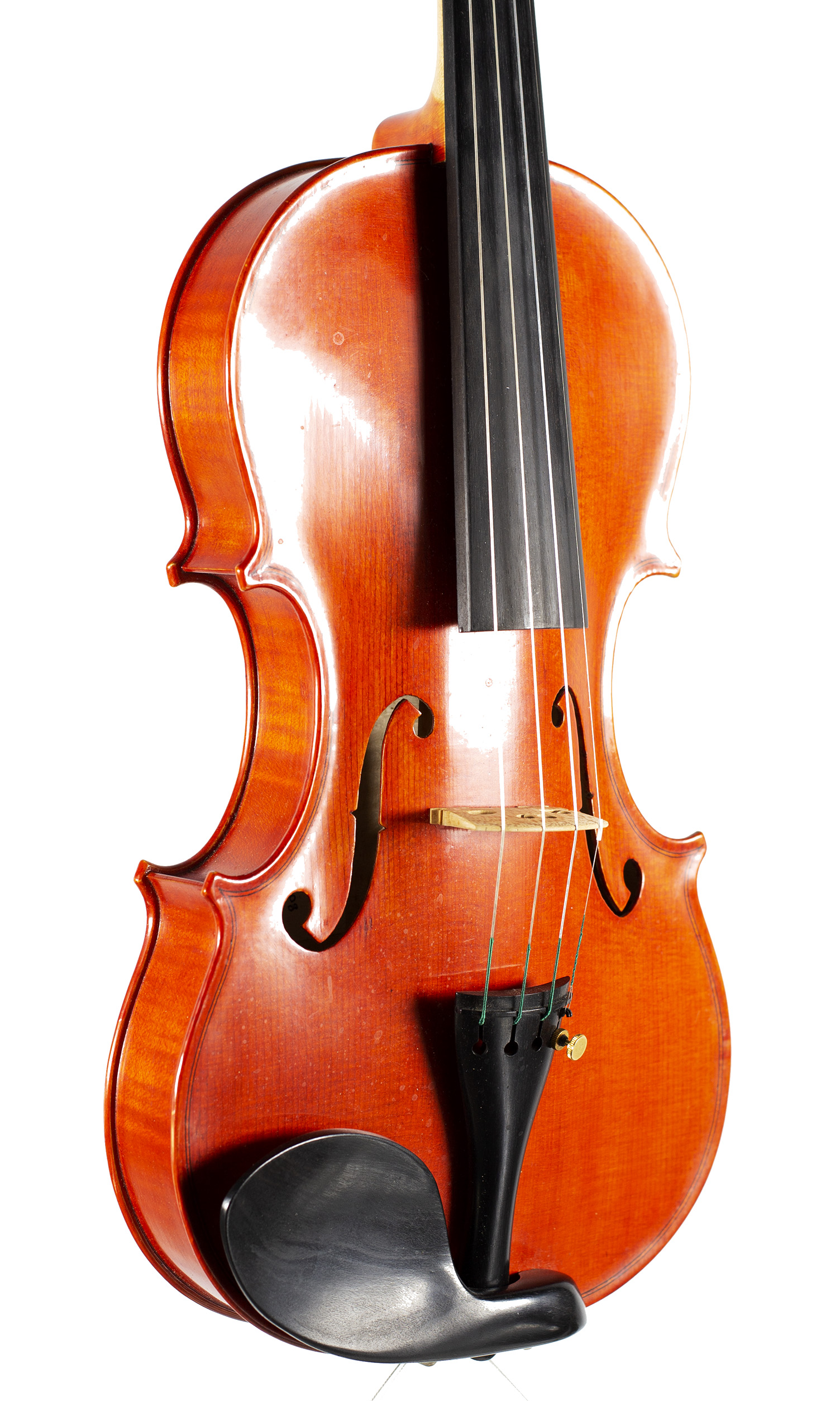 A violin by Clifford N. W. Bibby, Cambridge, 2008 — angled view, 40°