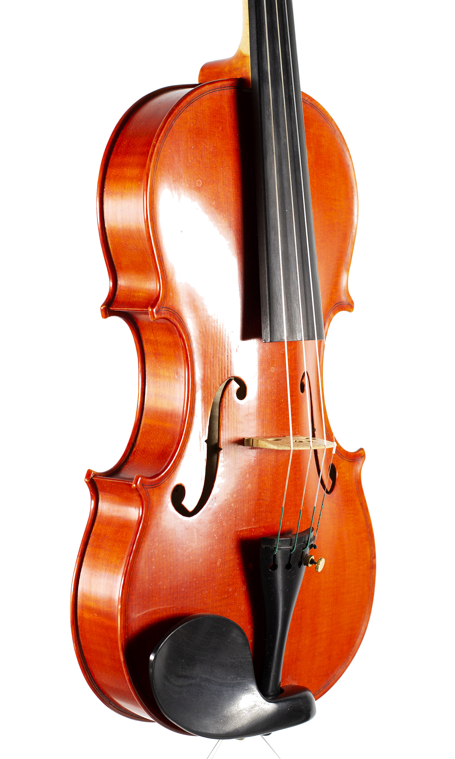 A violin by Clifford N. W. Bibby, Cambridge, 2008 — angled view, 50°