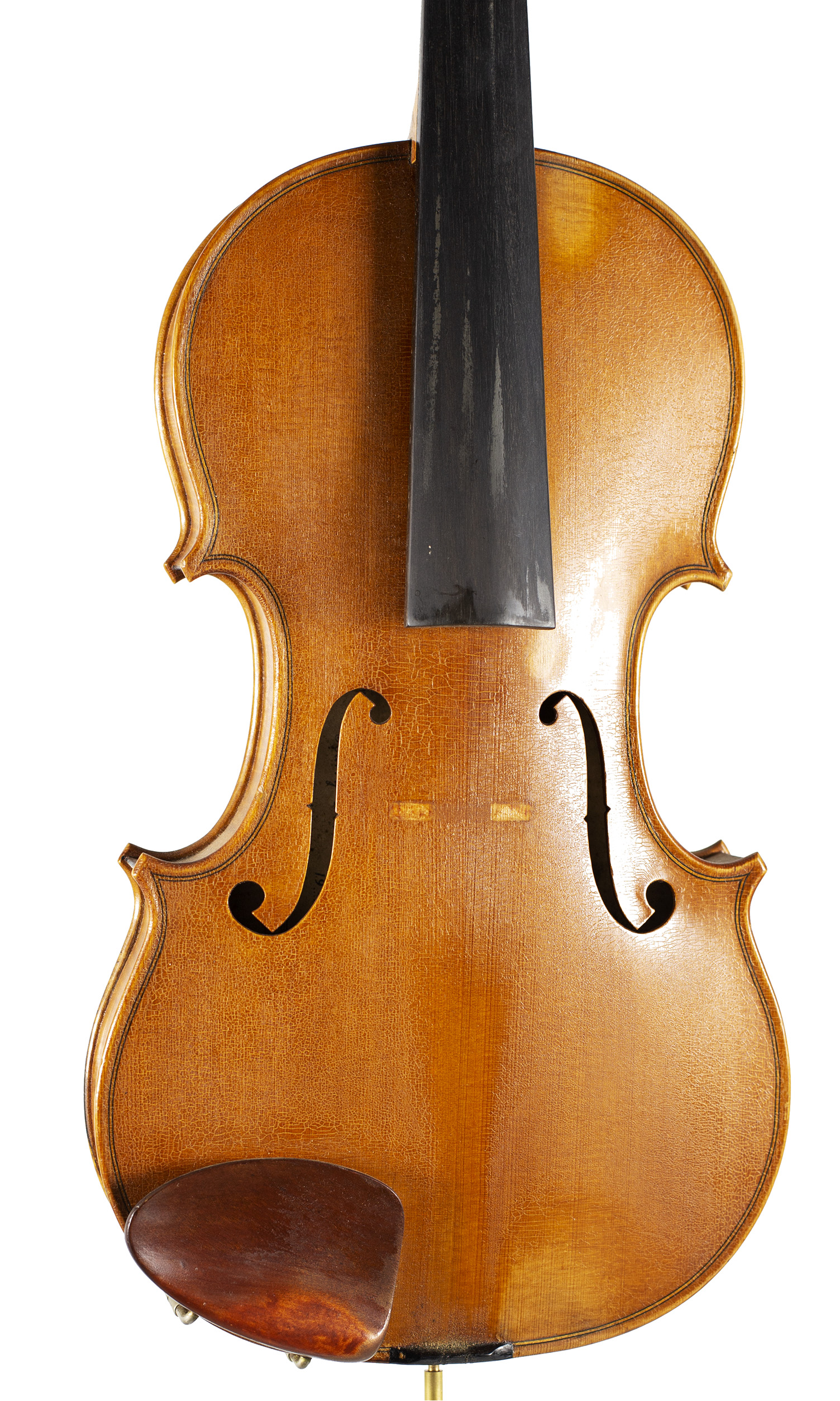 A violin by Harry Dobbs, Sutton Coldfield — angled view, 10°