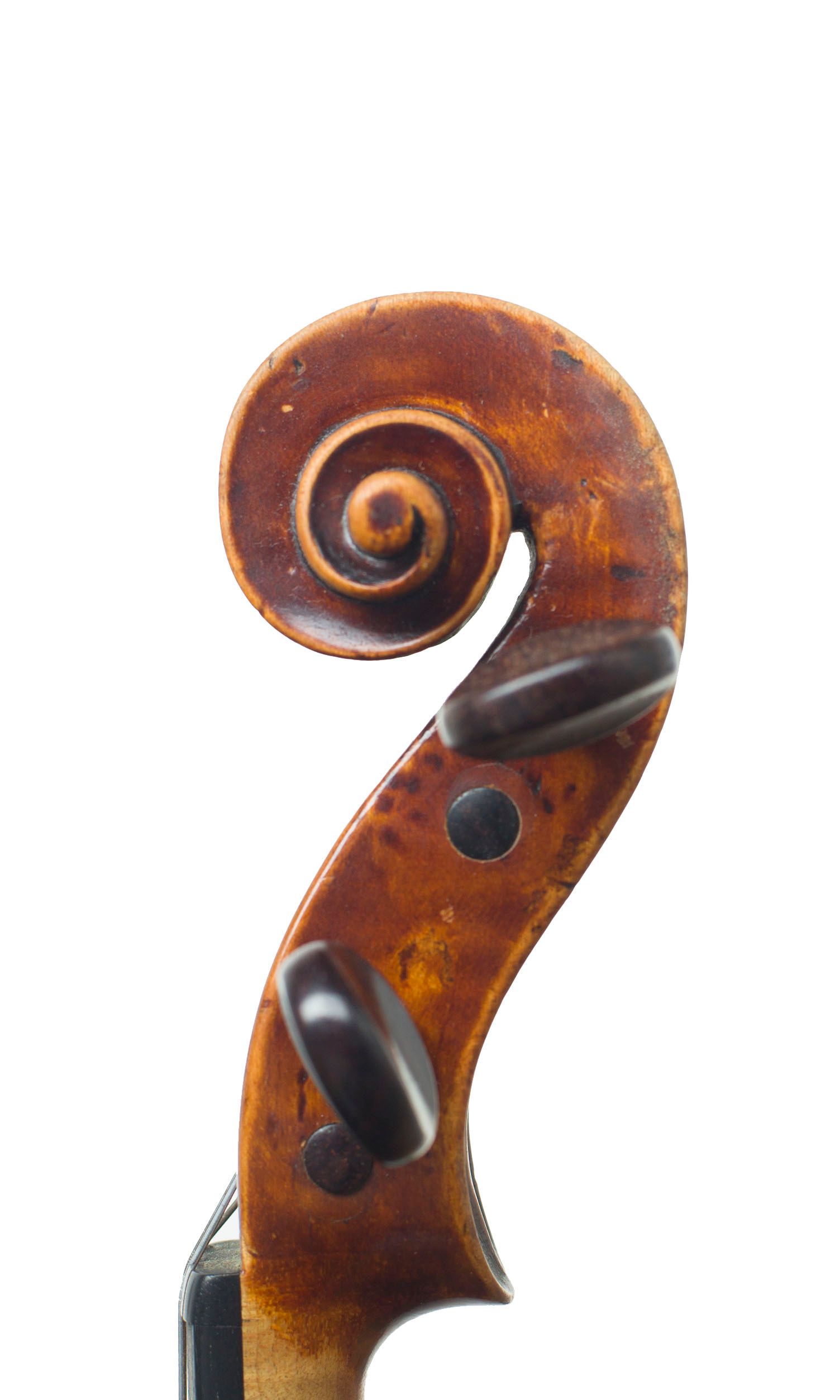 Violin by William Forster II (Old Forster), London, circa 1780 — scroll