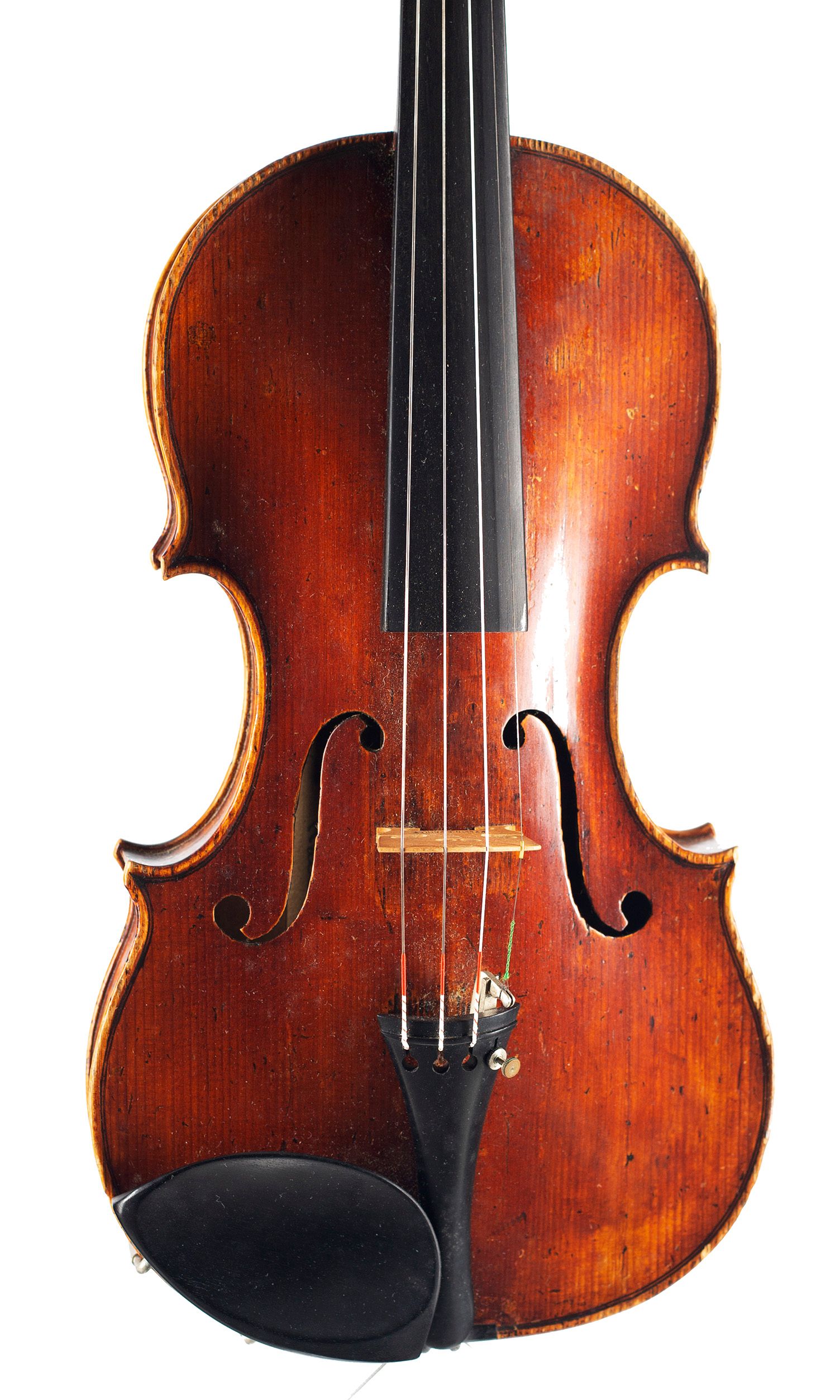 Violin by William Forster II (Old Forster), London, circa 1780 — angled view, 10°