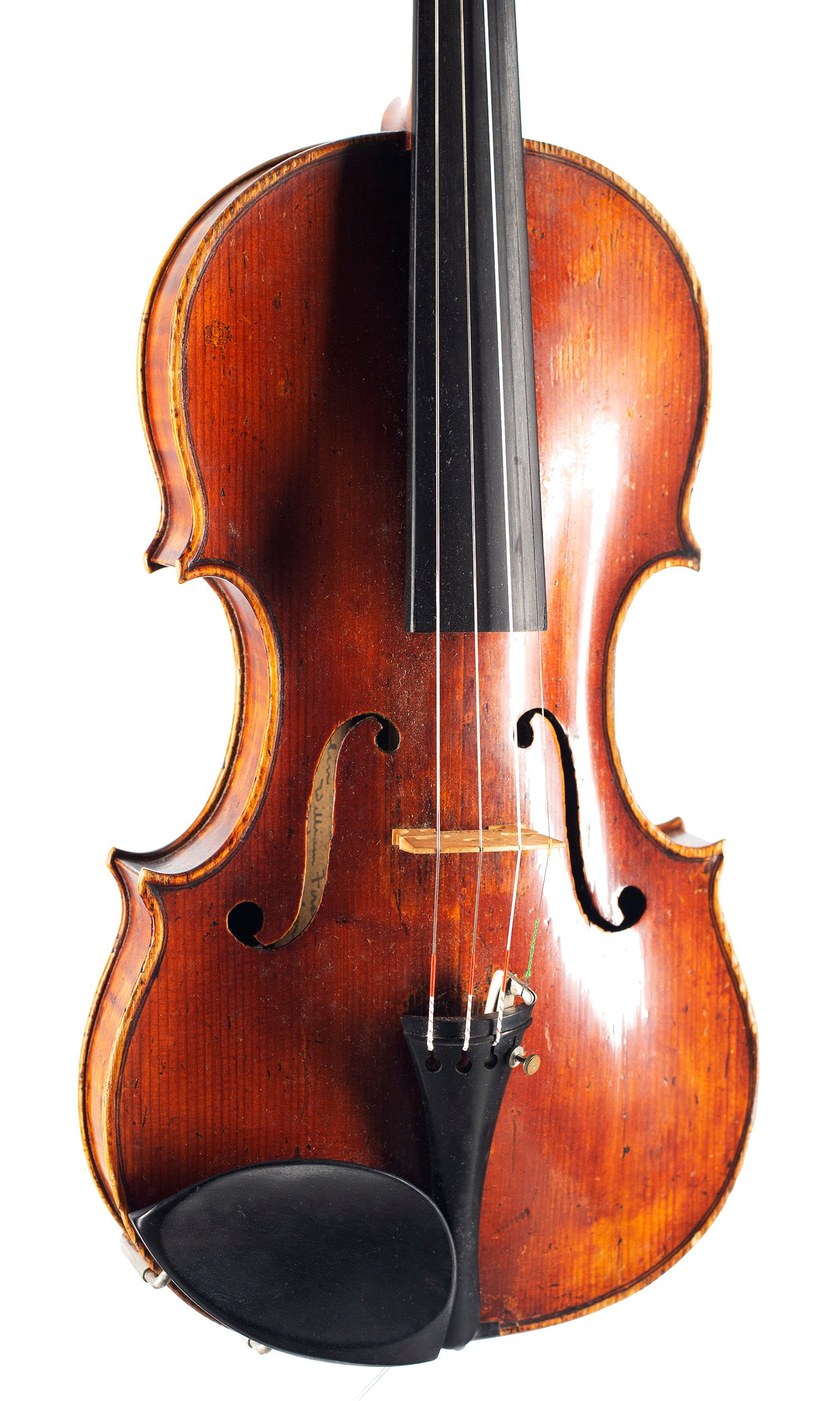 Violin by William Forster II (Old Forster), London, circa 1780 — angled view, 20°