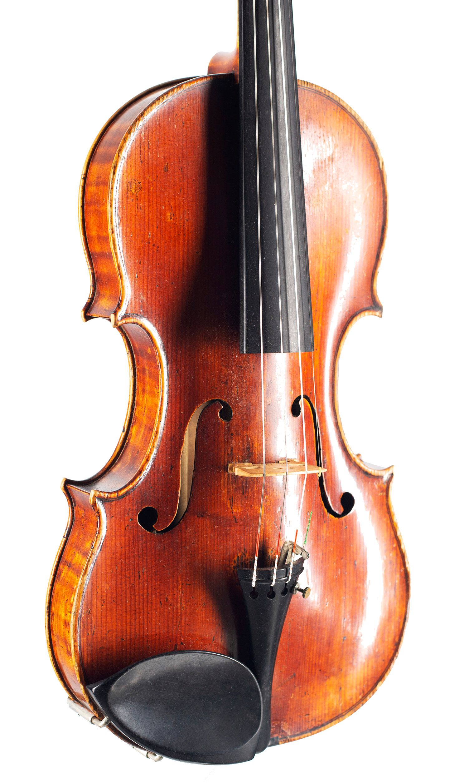 Violin by William Forster II (Old Forster), London, circa 1780 — angled view, 30°